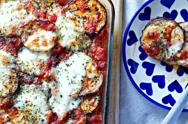 Eggplant, Tomato & Mozzarella Bake