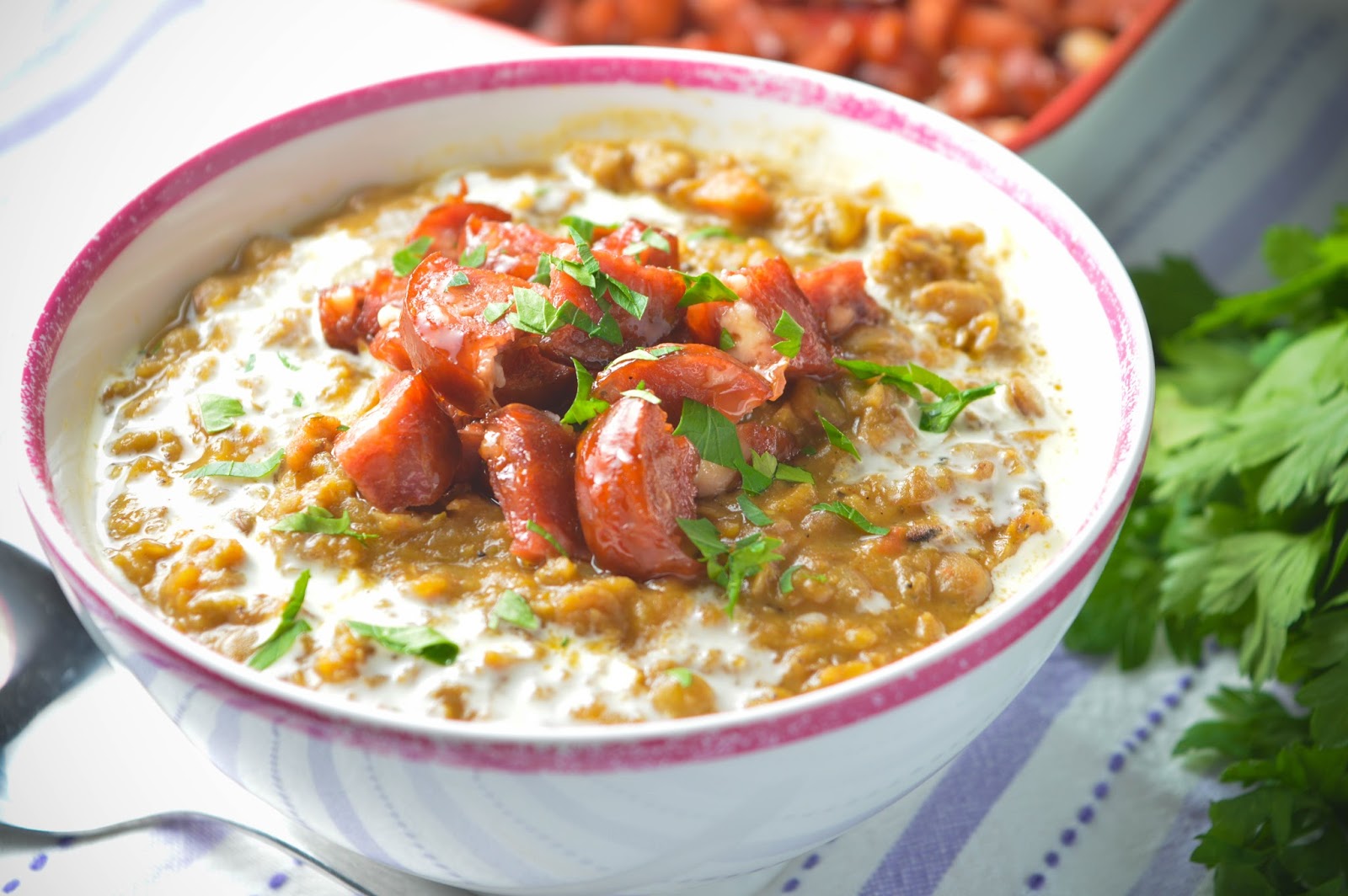 Brown Lentil Soup with Chorizo