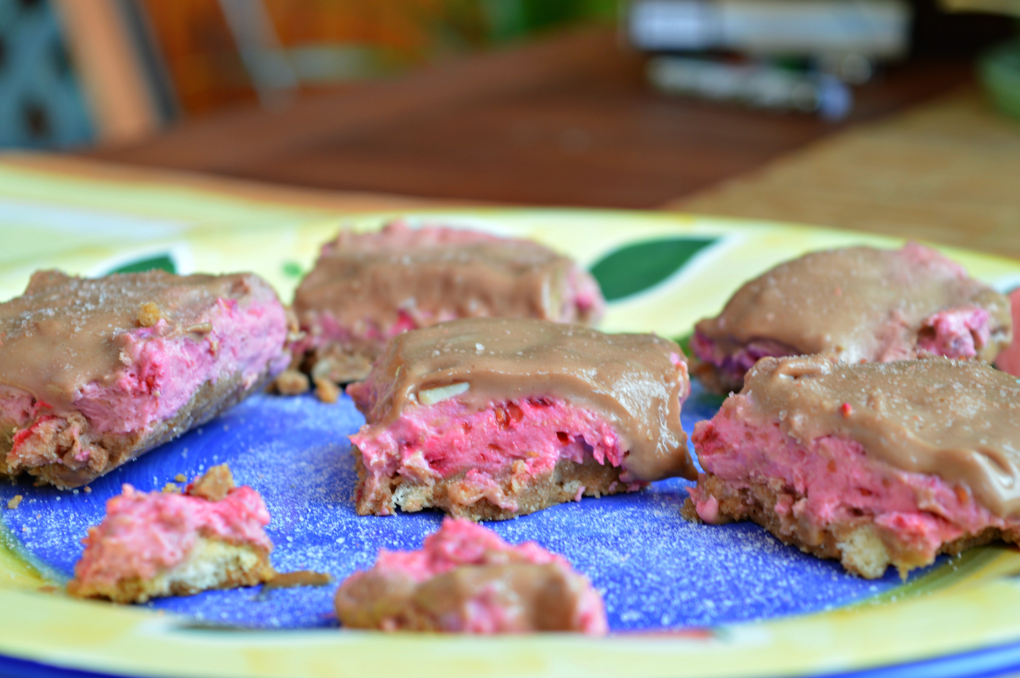 Raspberry Chocolate Ganache Cheesecake Bites