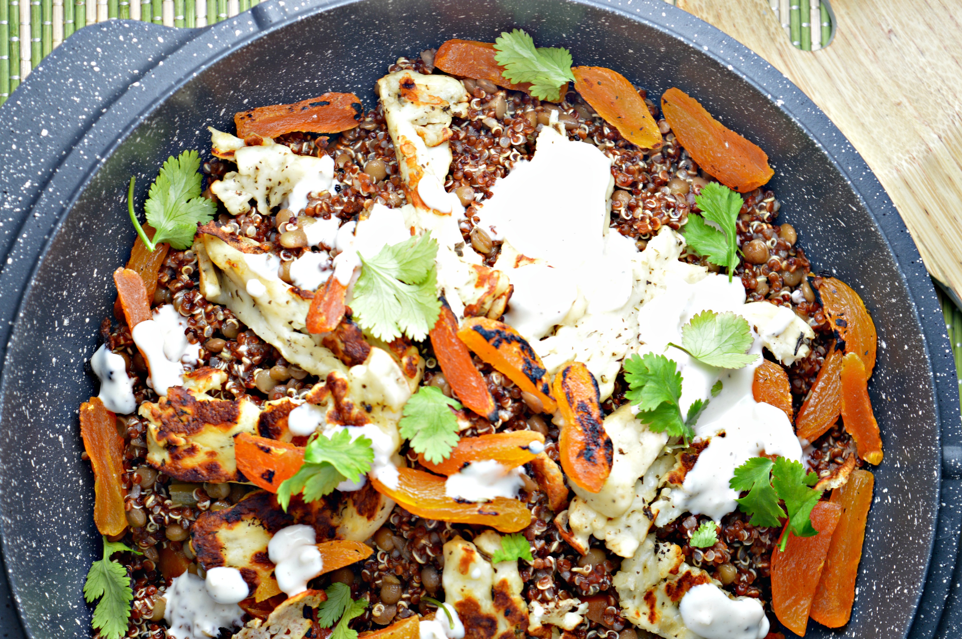 Warm Lentil & Grilled Halloumi Cheese Salad