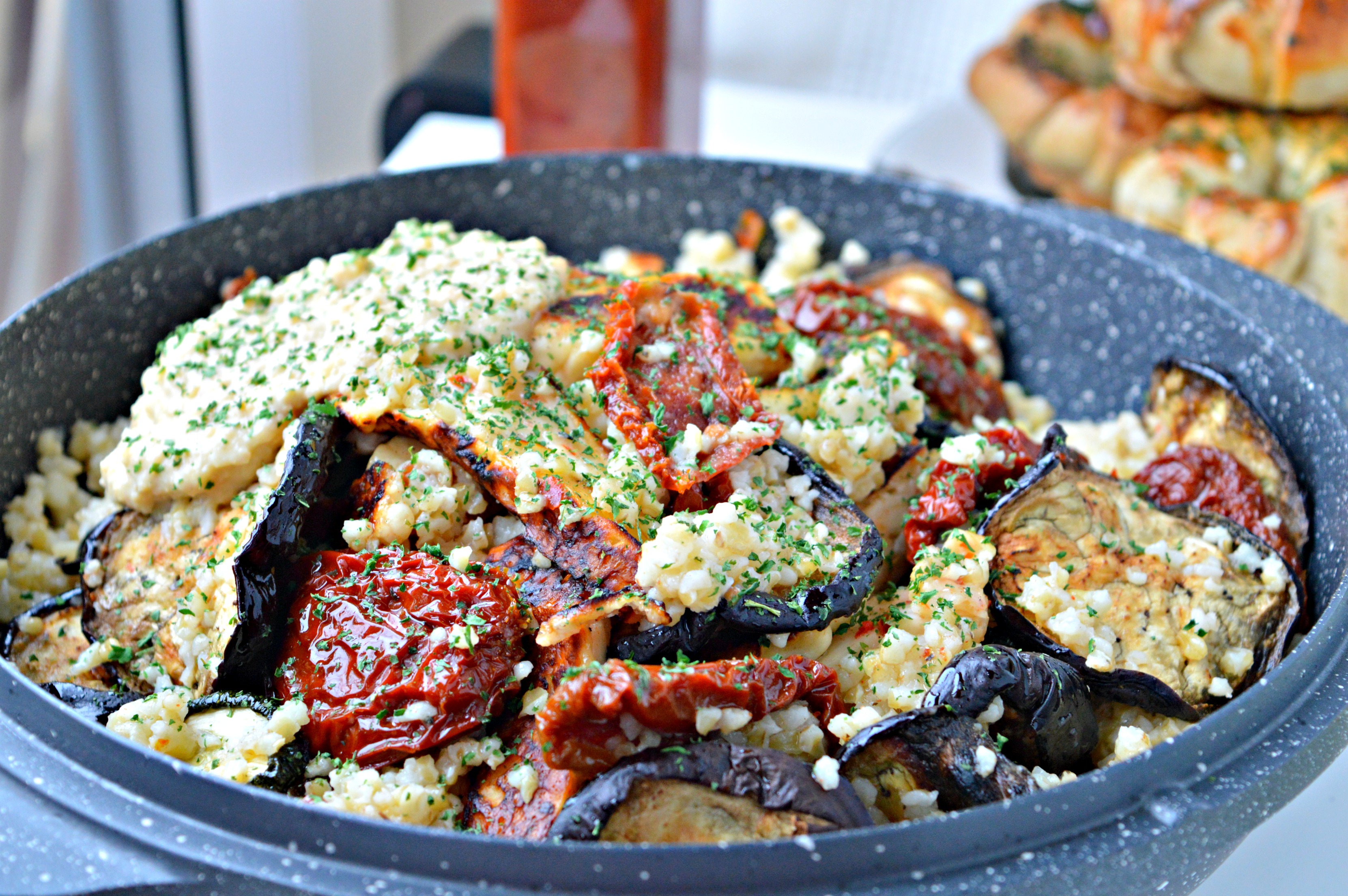 Grilled Vegetables & Halloumi Bulgur Salad