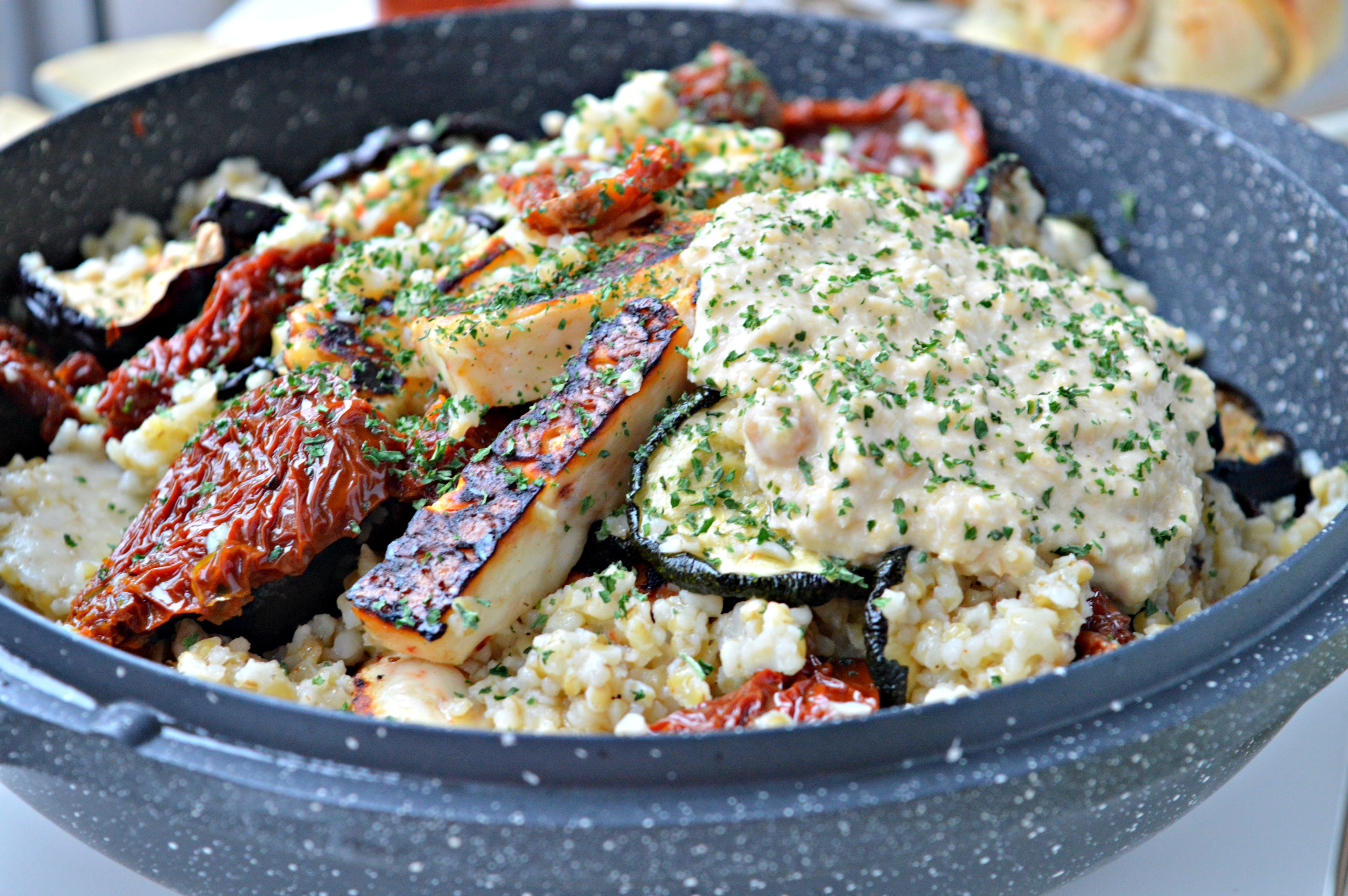 MM: Grilled Vegetables & Halloumi Bulgur Salad
