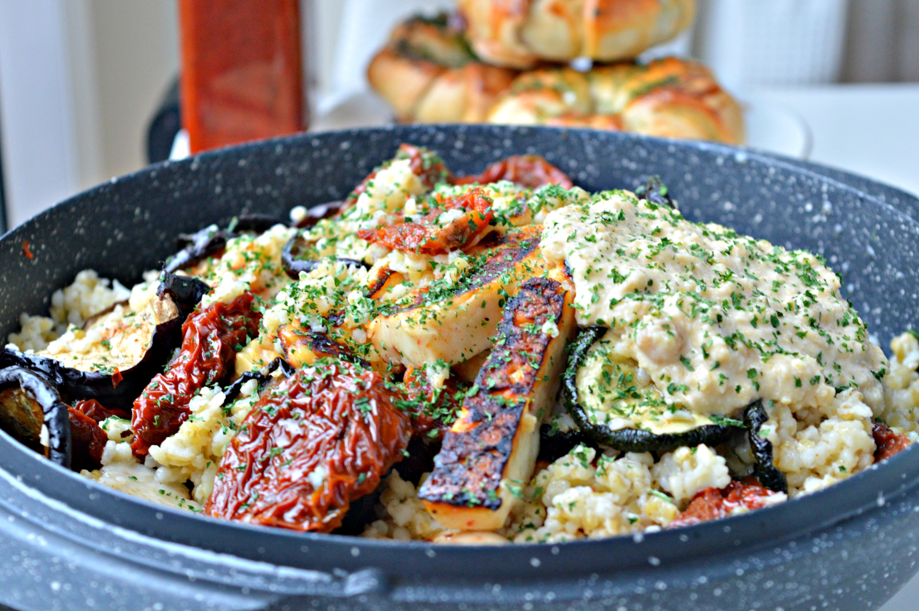 MM: Grilled Vegetables & Halloumi Bulgur Salad