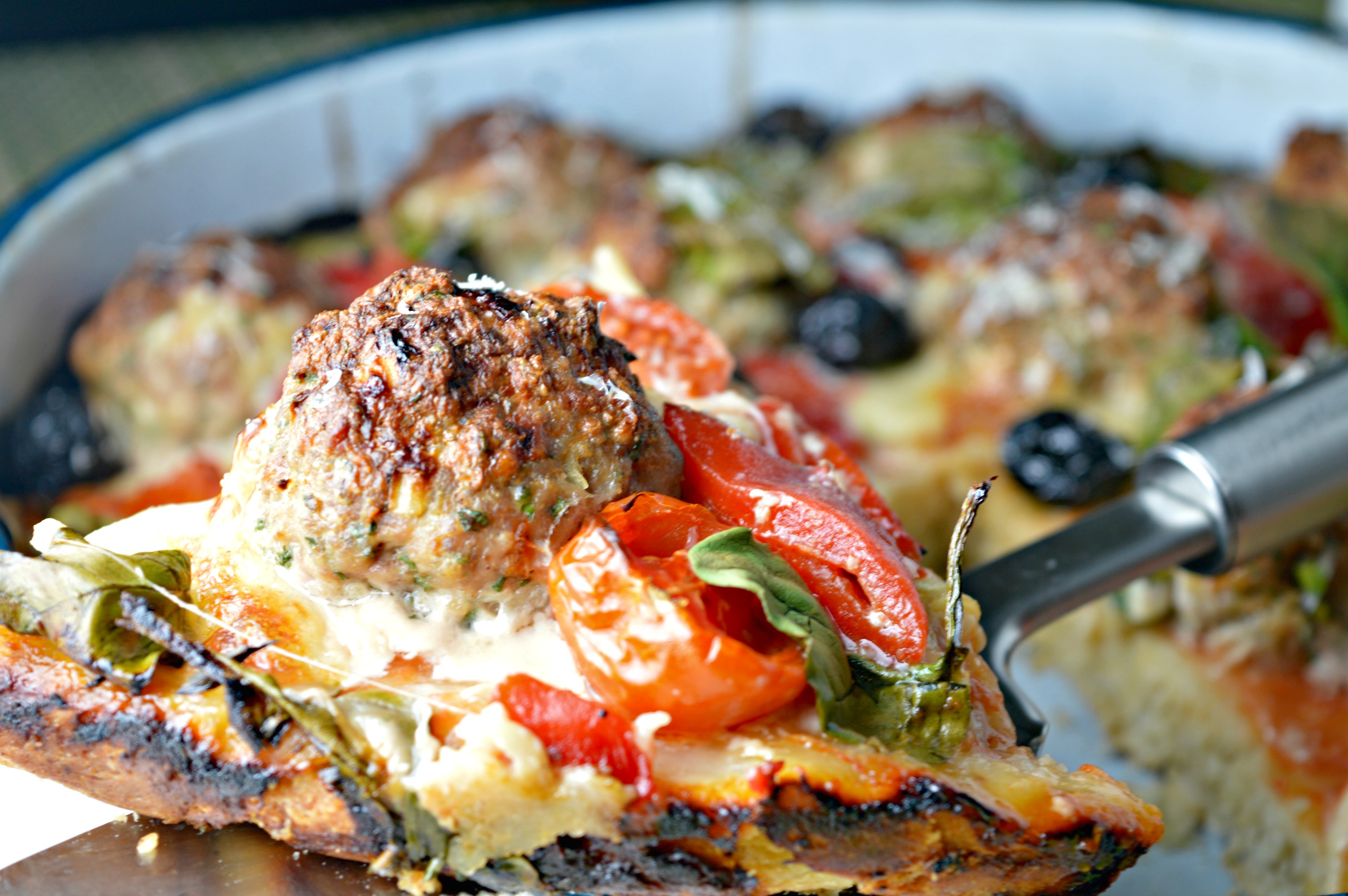 Turkey Meatball Pizza