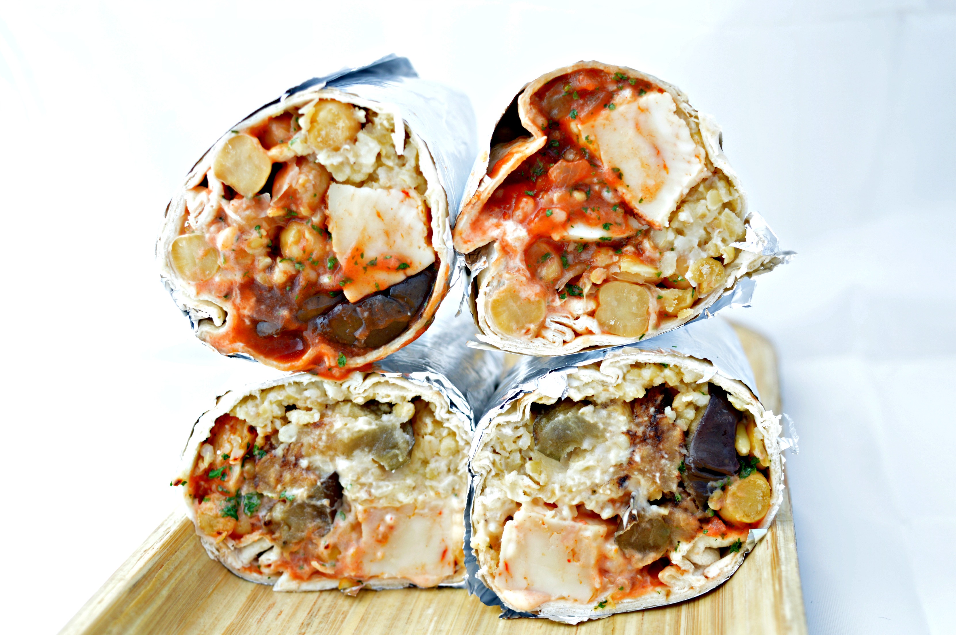 Roasted Vegetables & Bulgur Salad Wraps