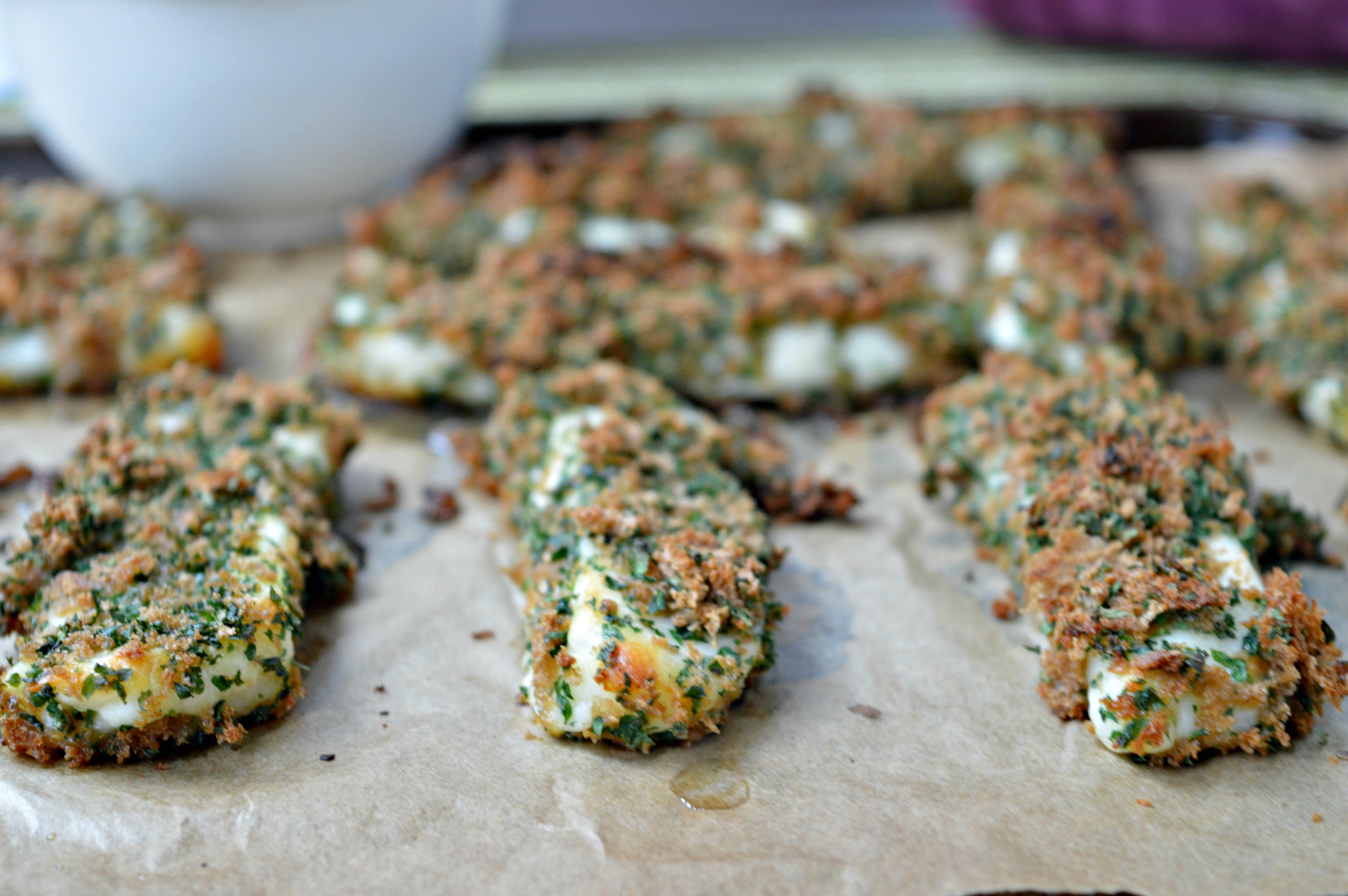 Oven Baked Halloumi Chips with Herbs