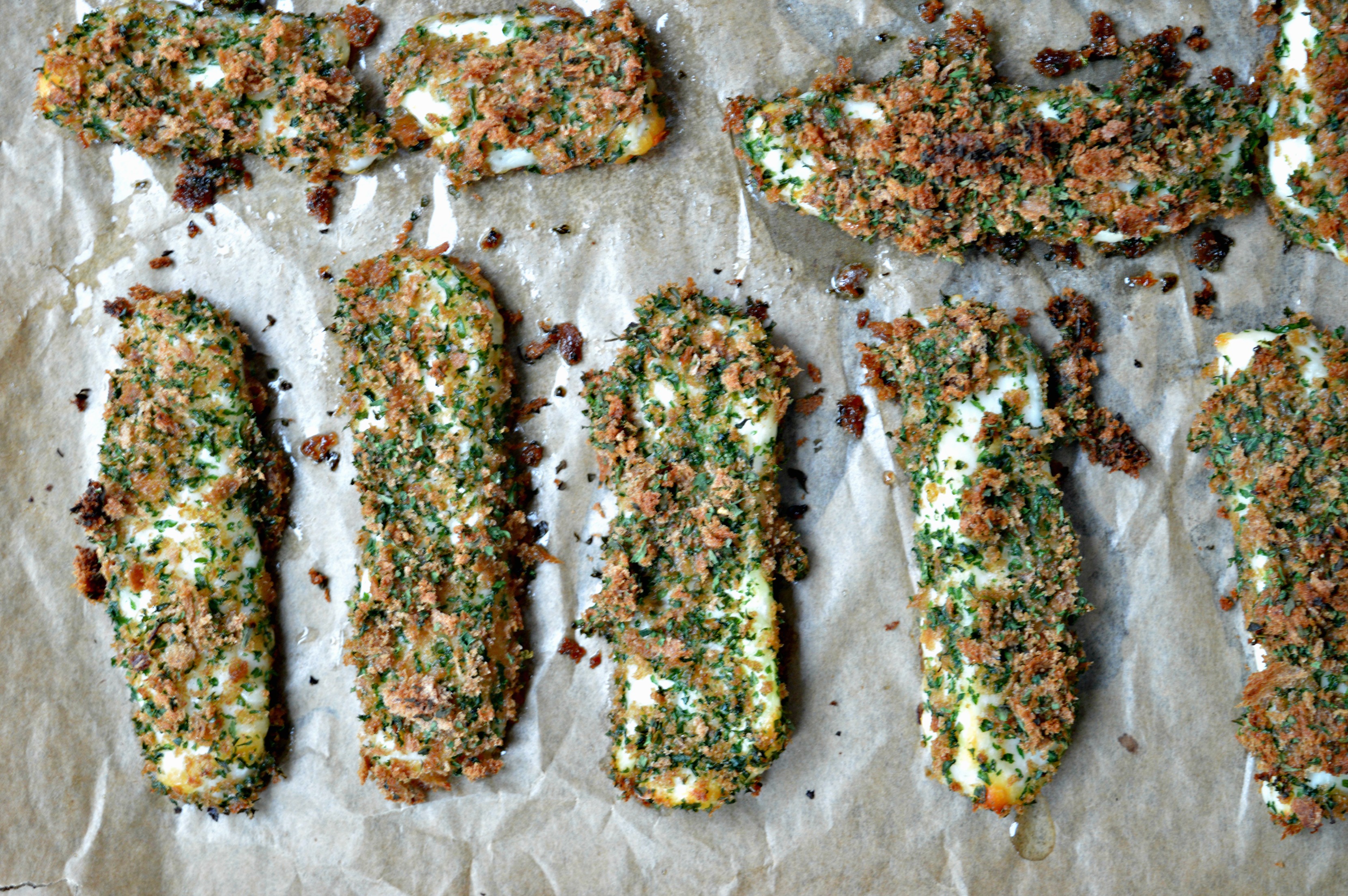 Oven Baked Halloumi Chips with Herbs