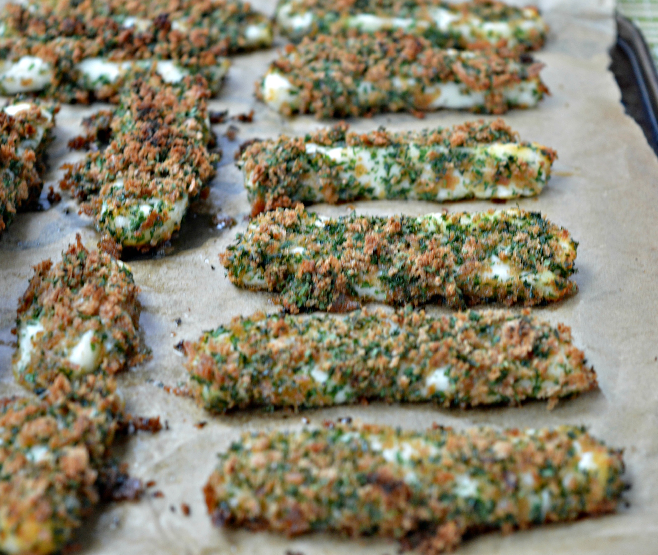 Oven Baked Halloumi Chips with Herbs