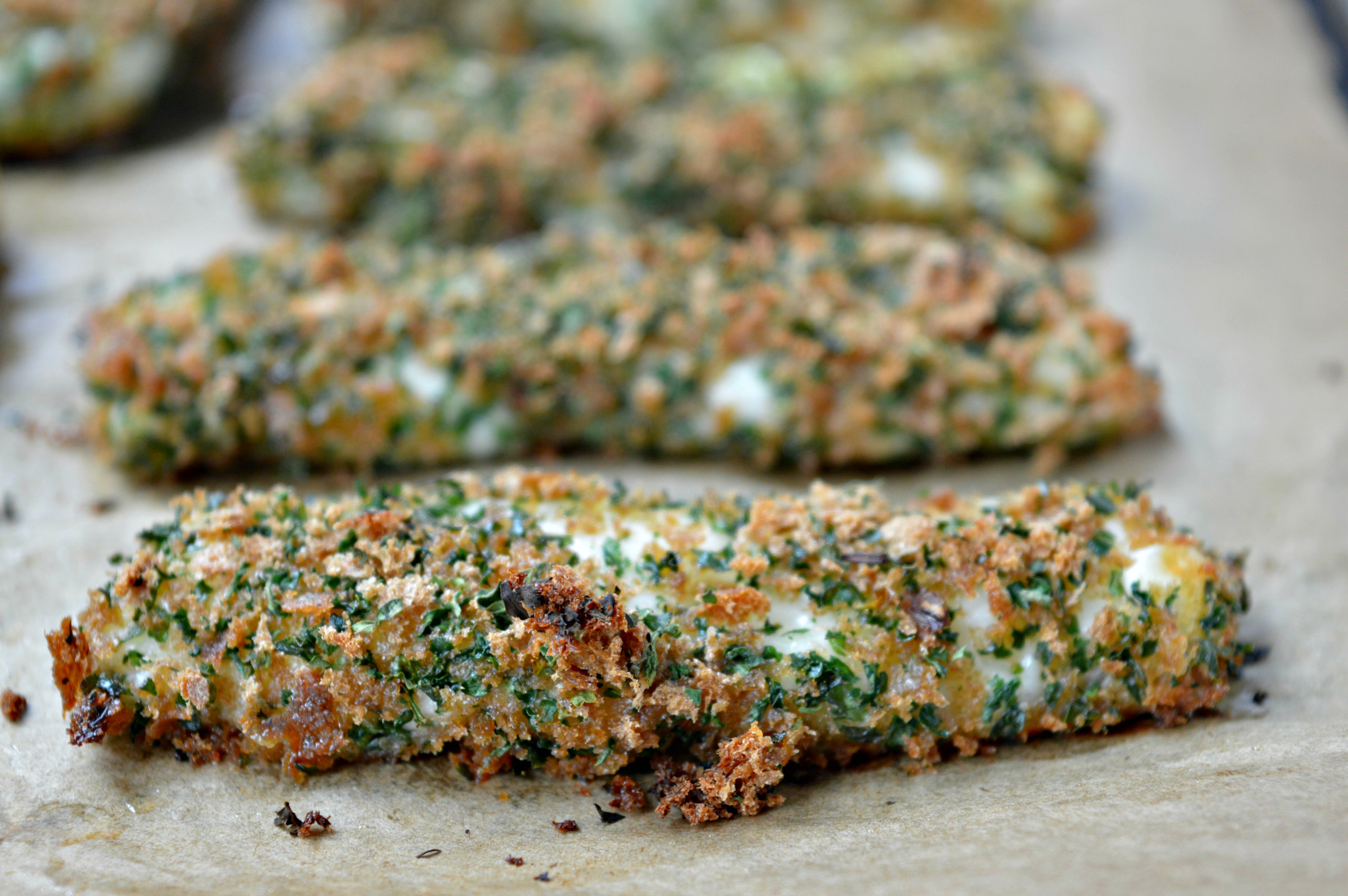 Oven Baked Halloumi Chips with Herbs
