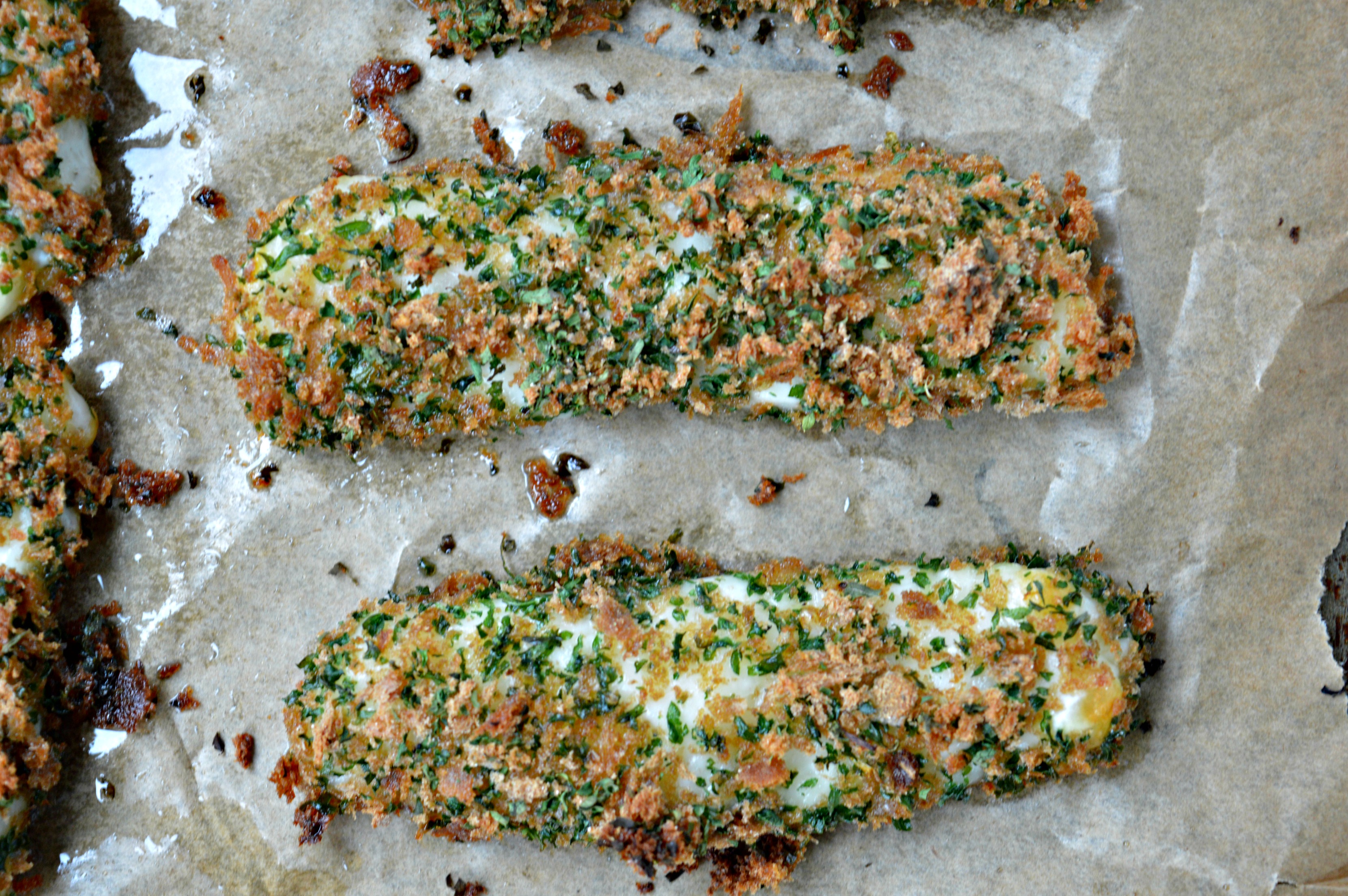 Oven Baked Halloumi Chips with Herbs