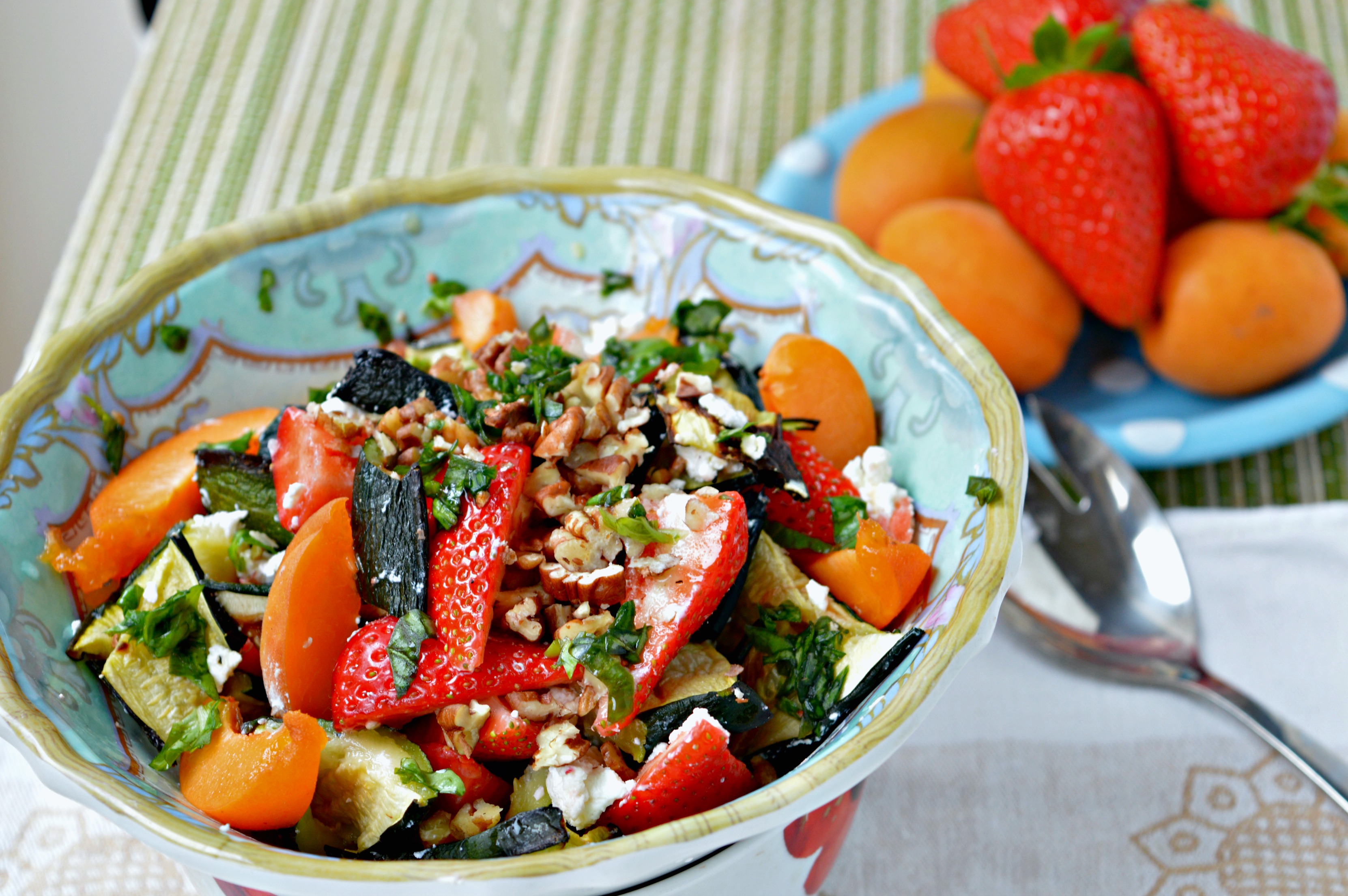 Grilled Zucchini Strawberry Salad