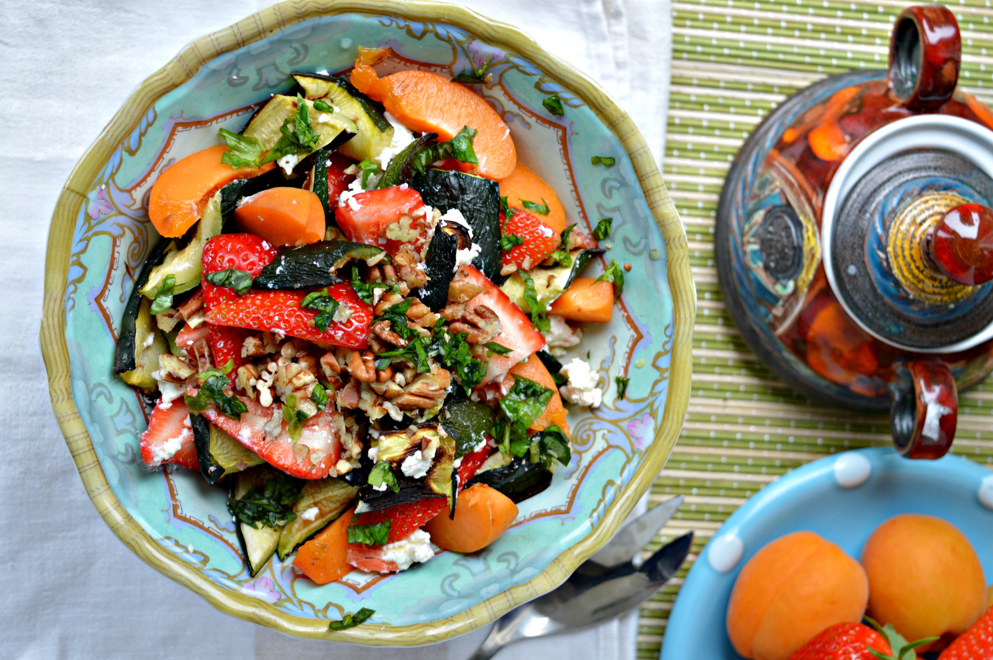 Grilled Zucchini Strawberry Salad
