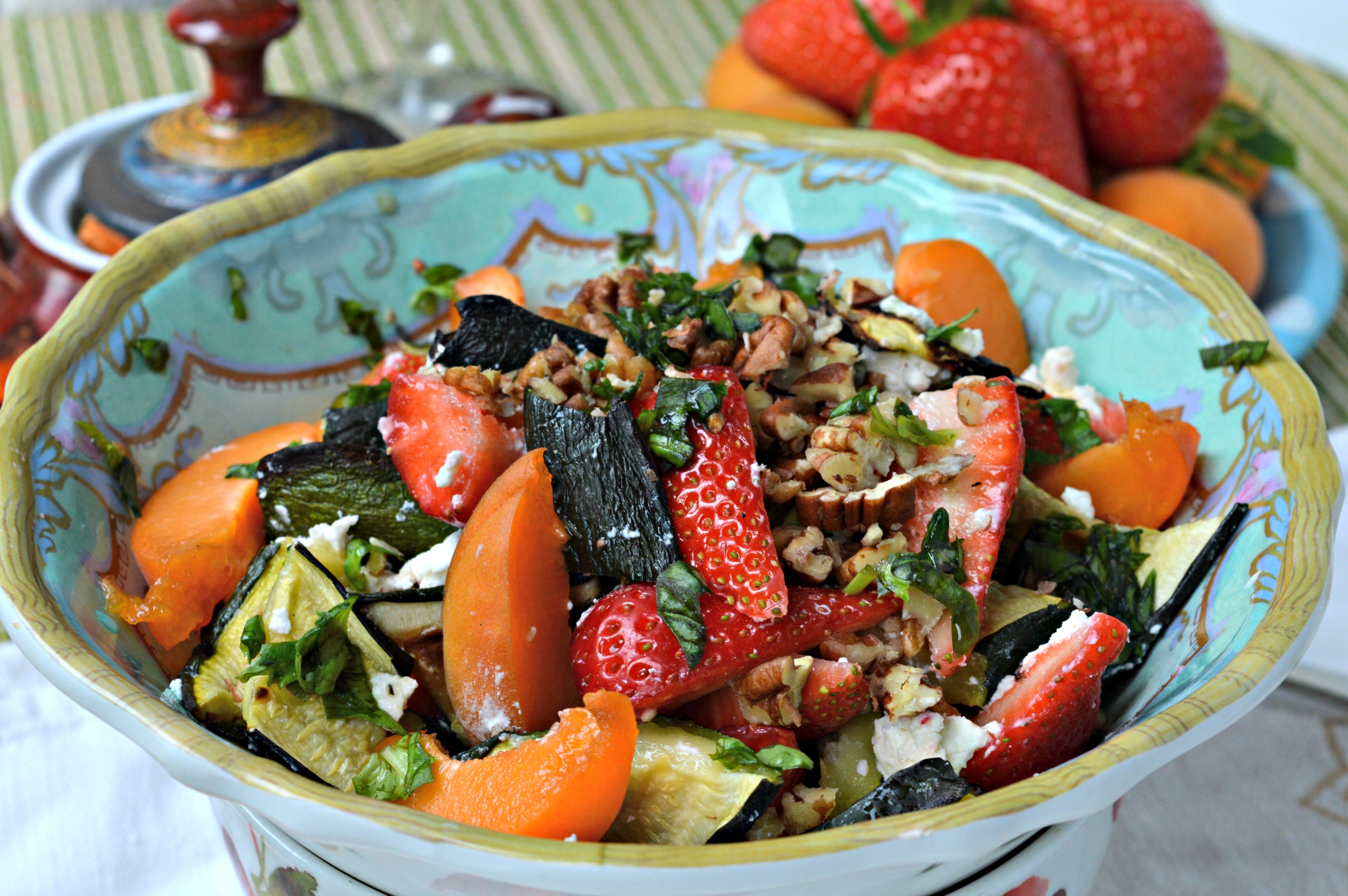 Grilled Zucchini Strawberry Salad