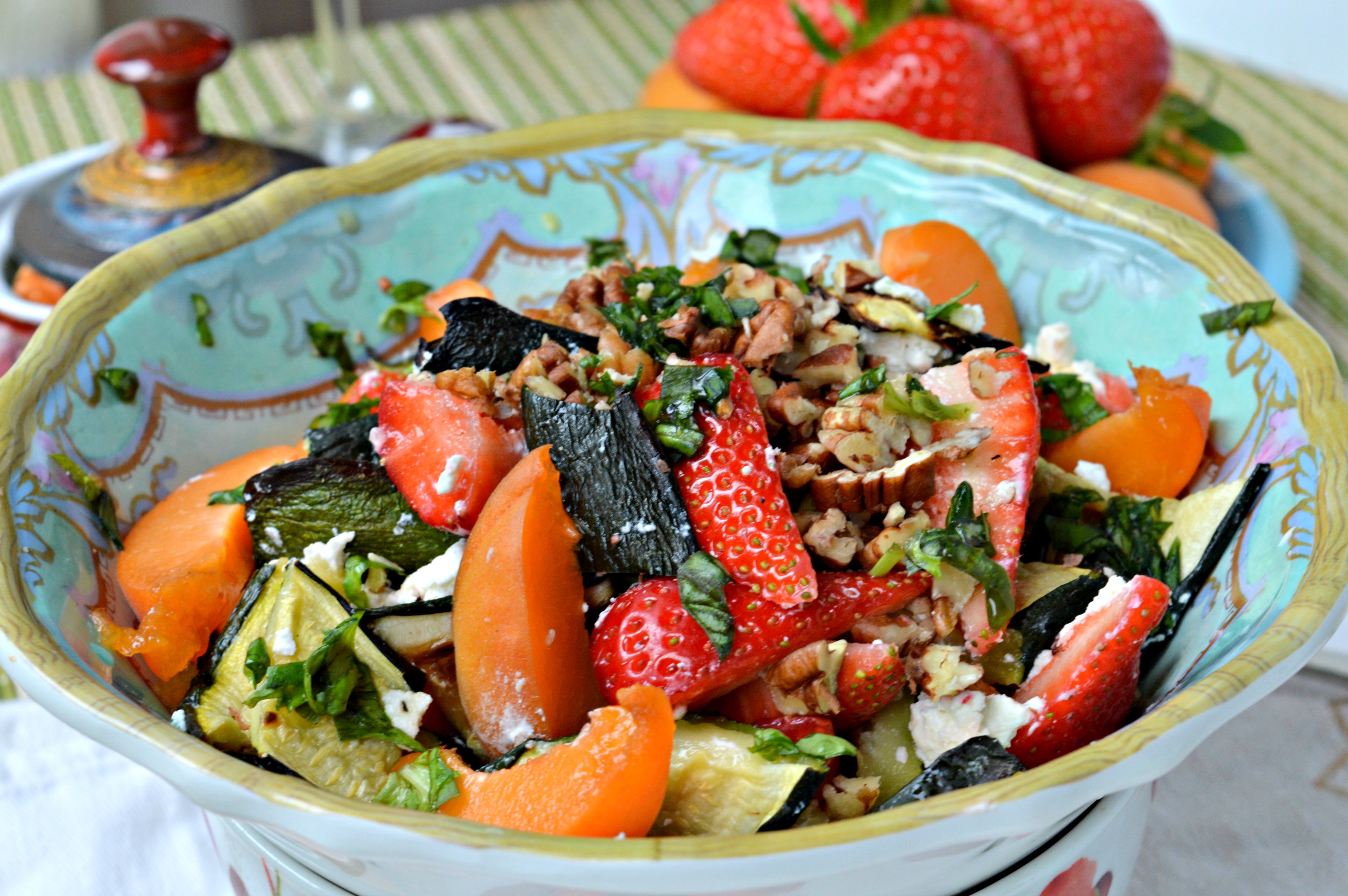 Grilled Zucchini Strawberry Salad