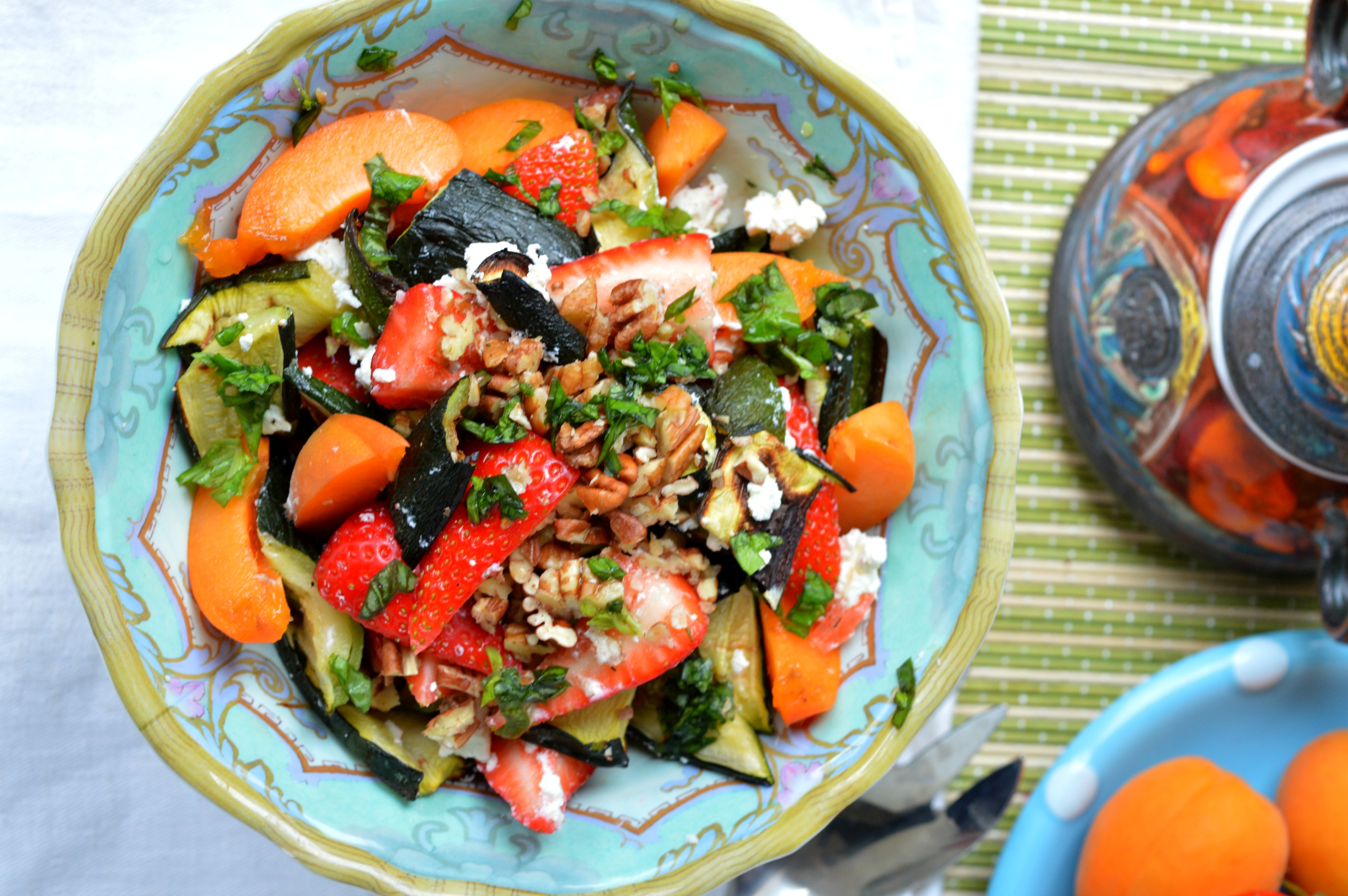 Grilled Zucchini Strawberry Salad