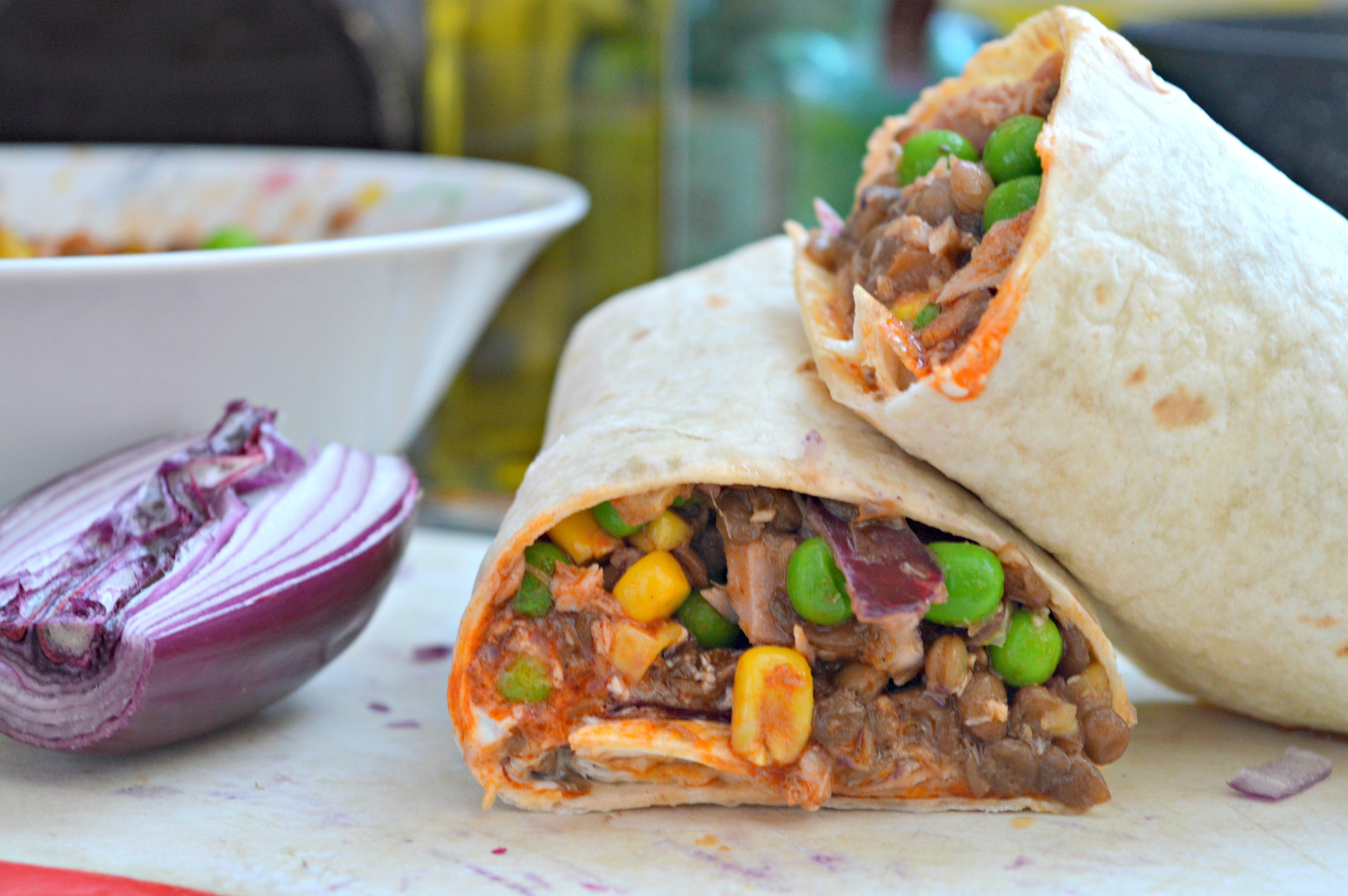 Leftover Lentil Wraps
