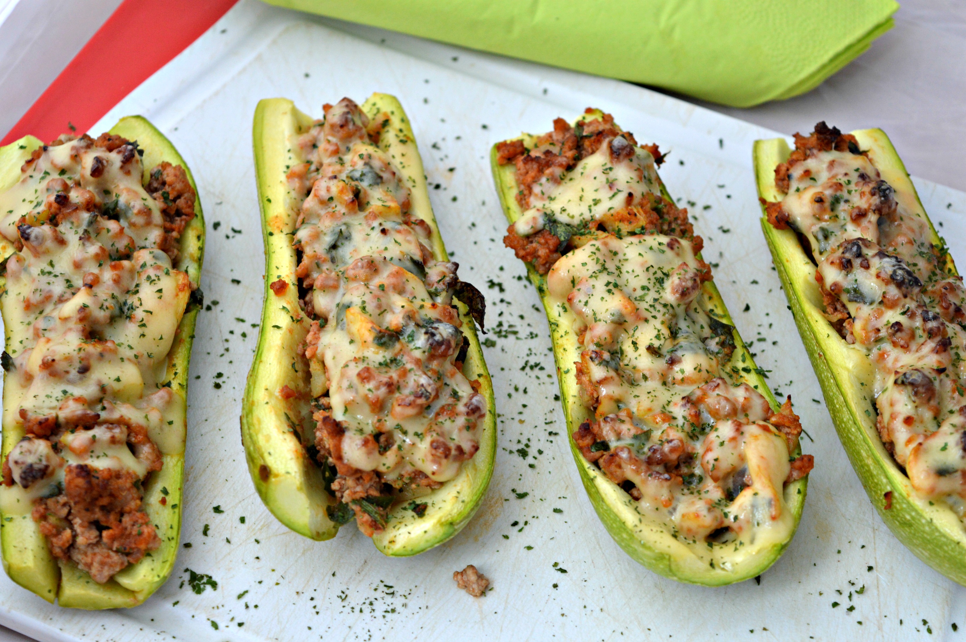 Beef & Pork Stuffed Zucchini