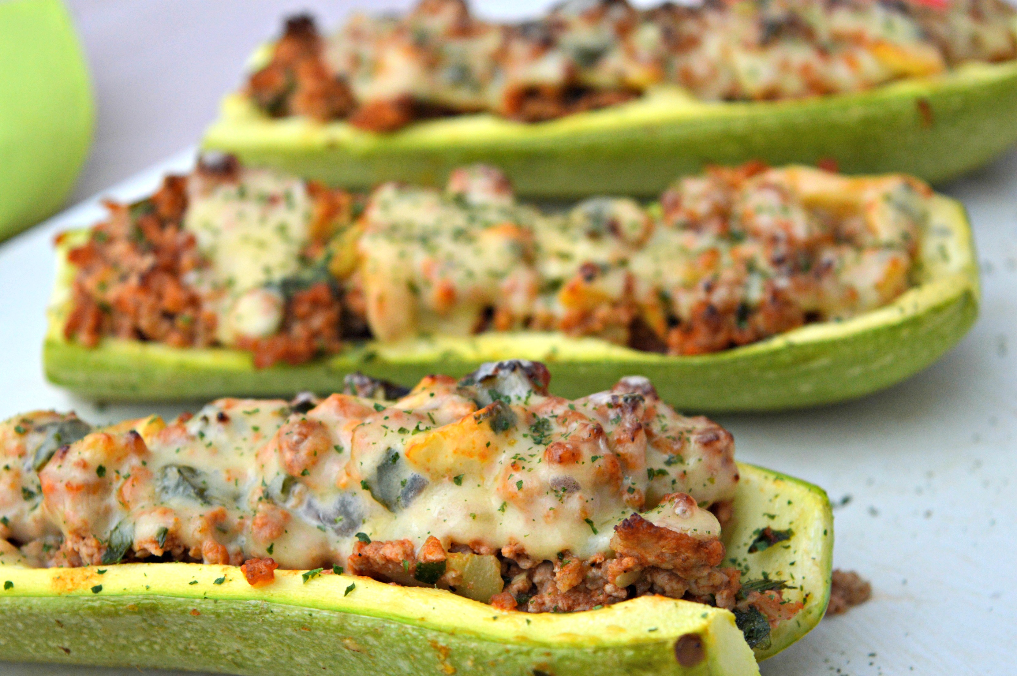 Beef & Pork Stuffed Zucchini