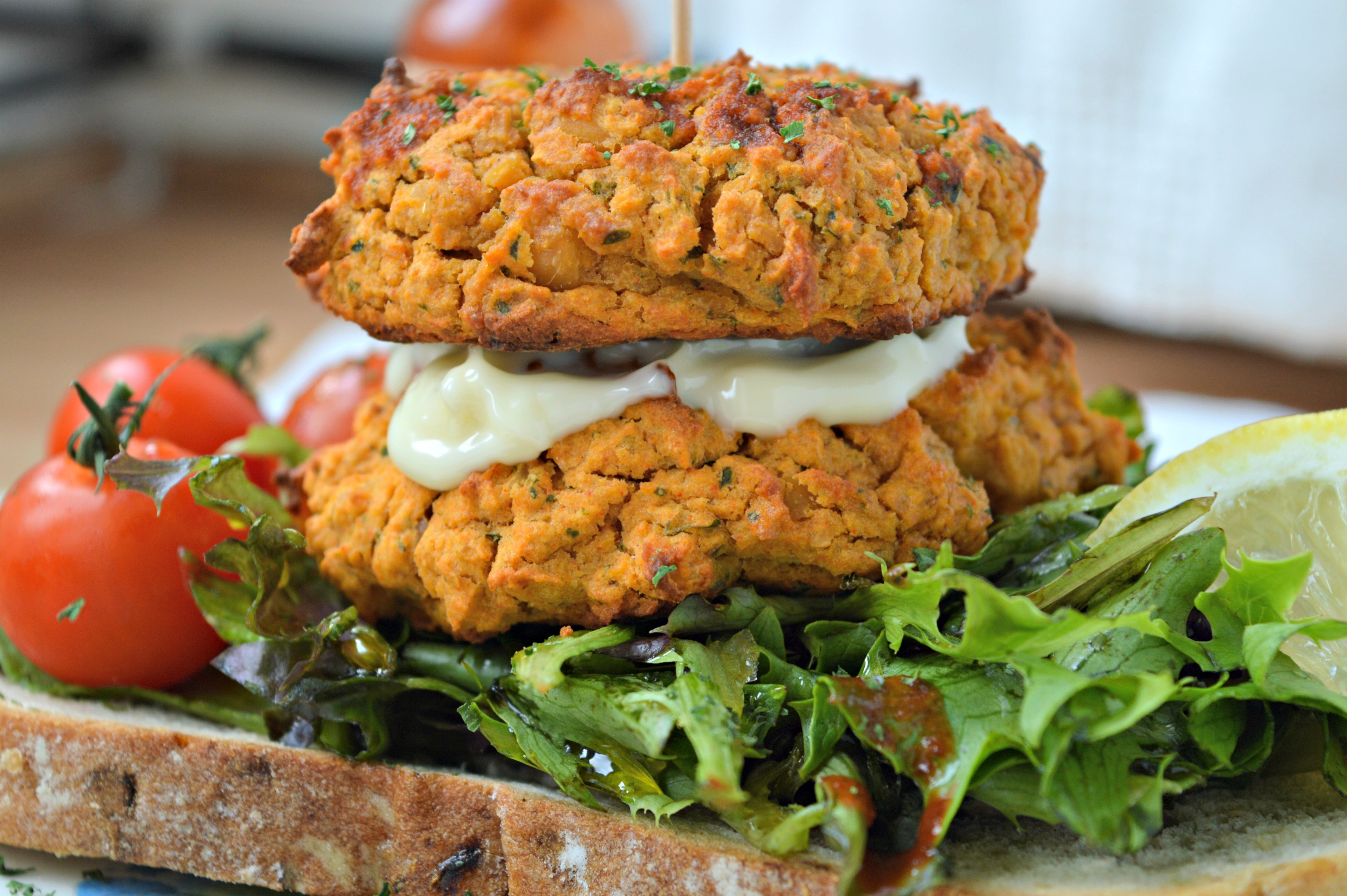 Double Chickpea Burger Toast