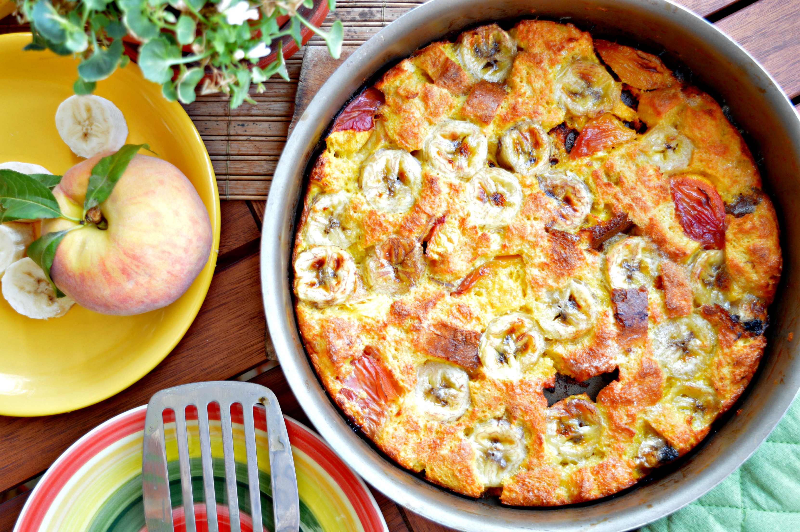 Oven-Baked Banana & Peach French Toast