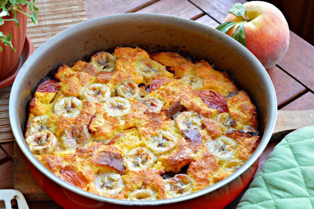 Oven-Baked Banana & Peach French Tooast