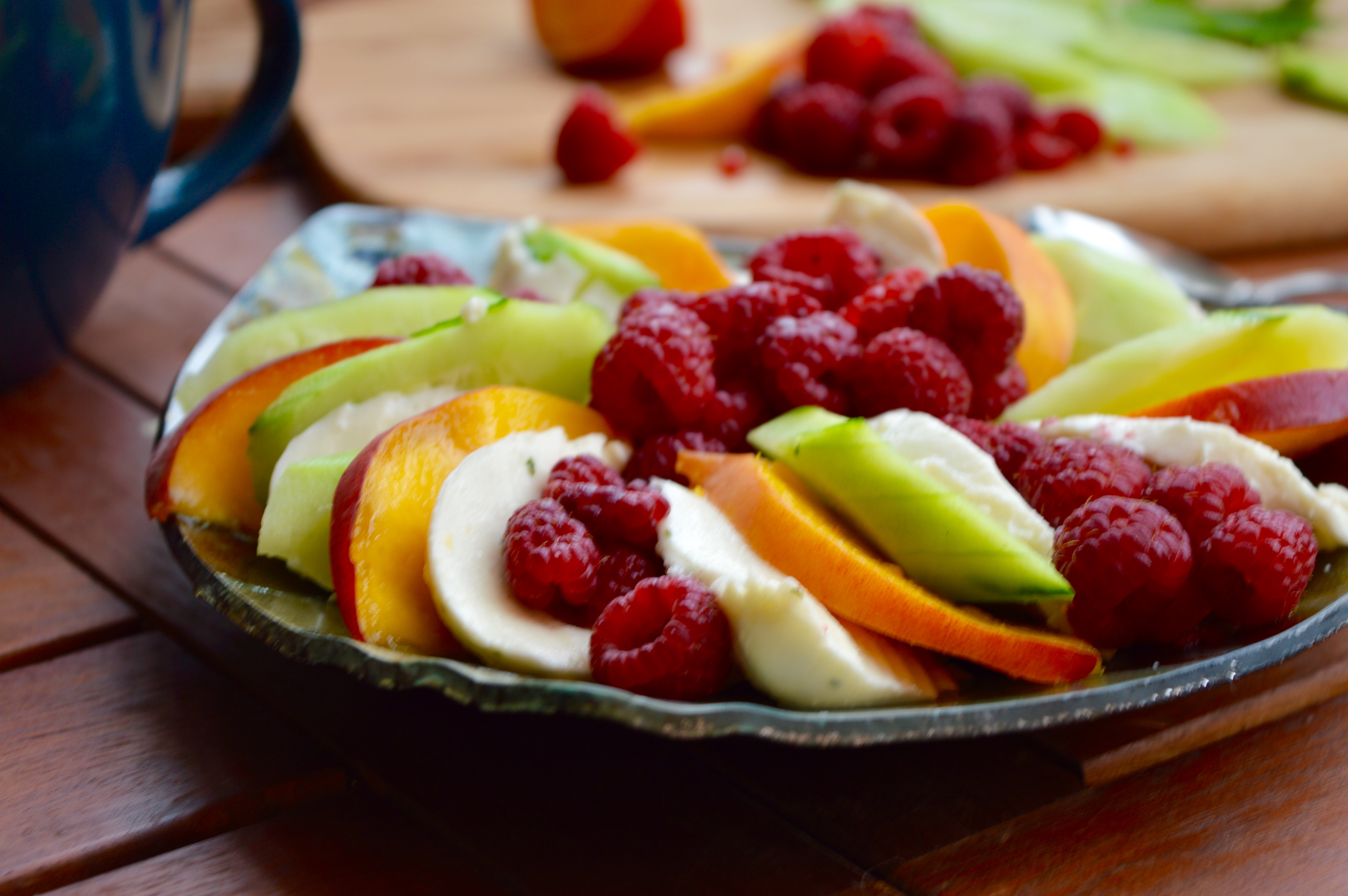 MM: Raspberry & Peach Salad