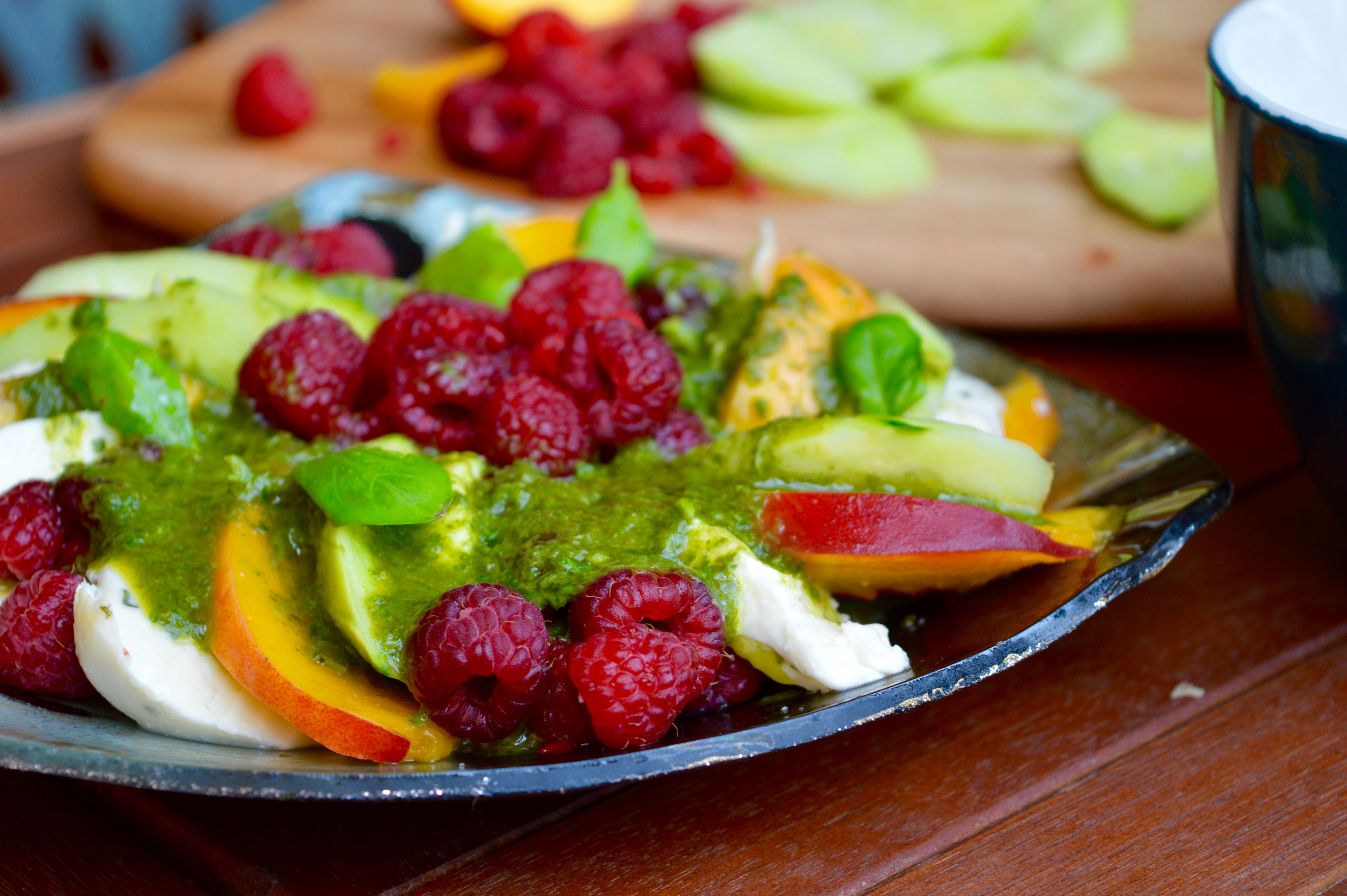 MM: Raspberry & Peach Salad