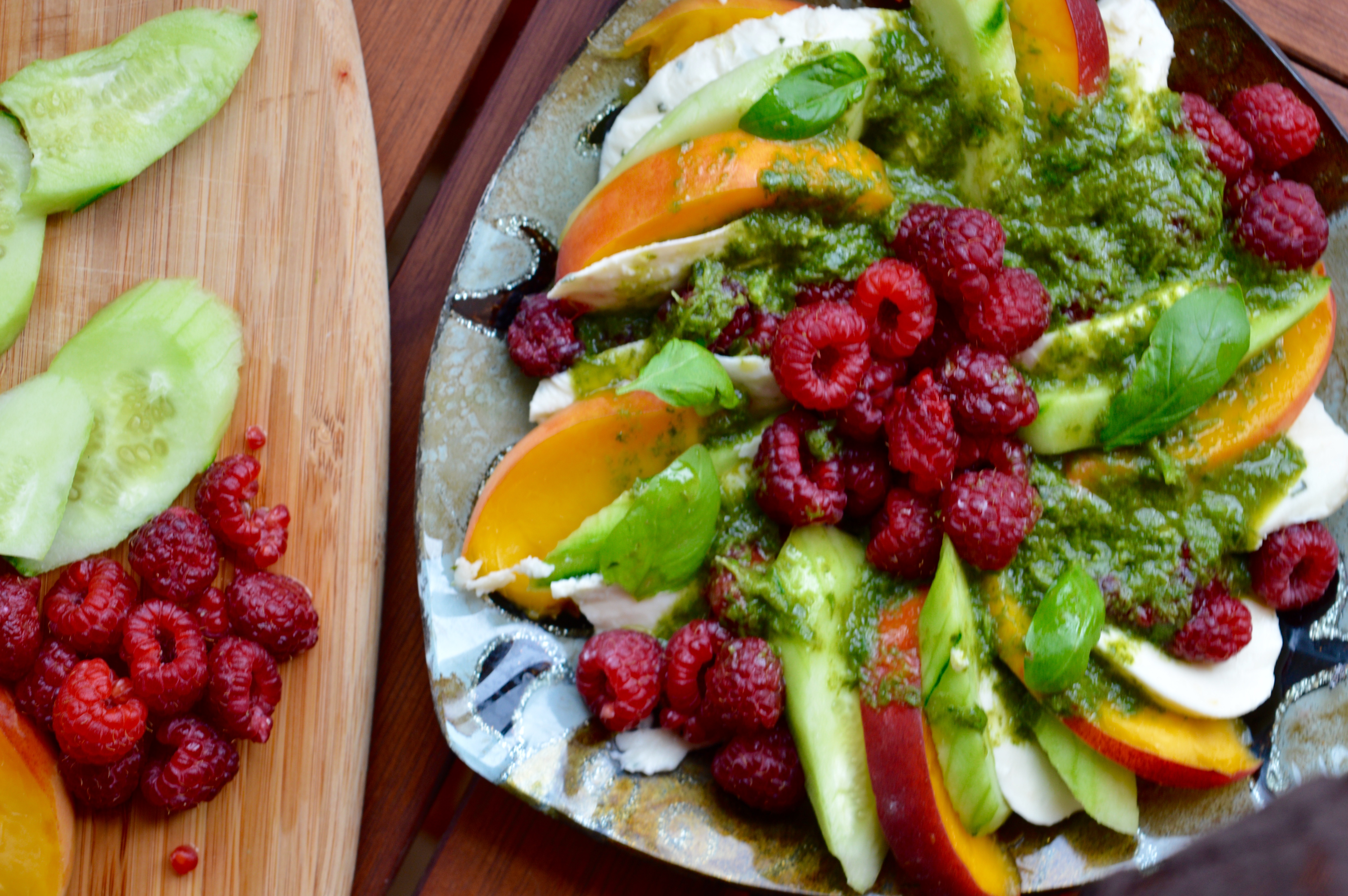 MM: Raspberry & Peach Salad