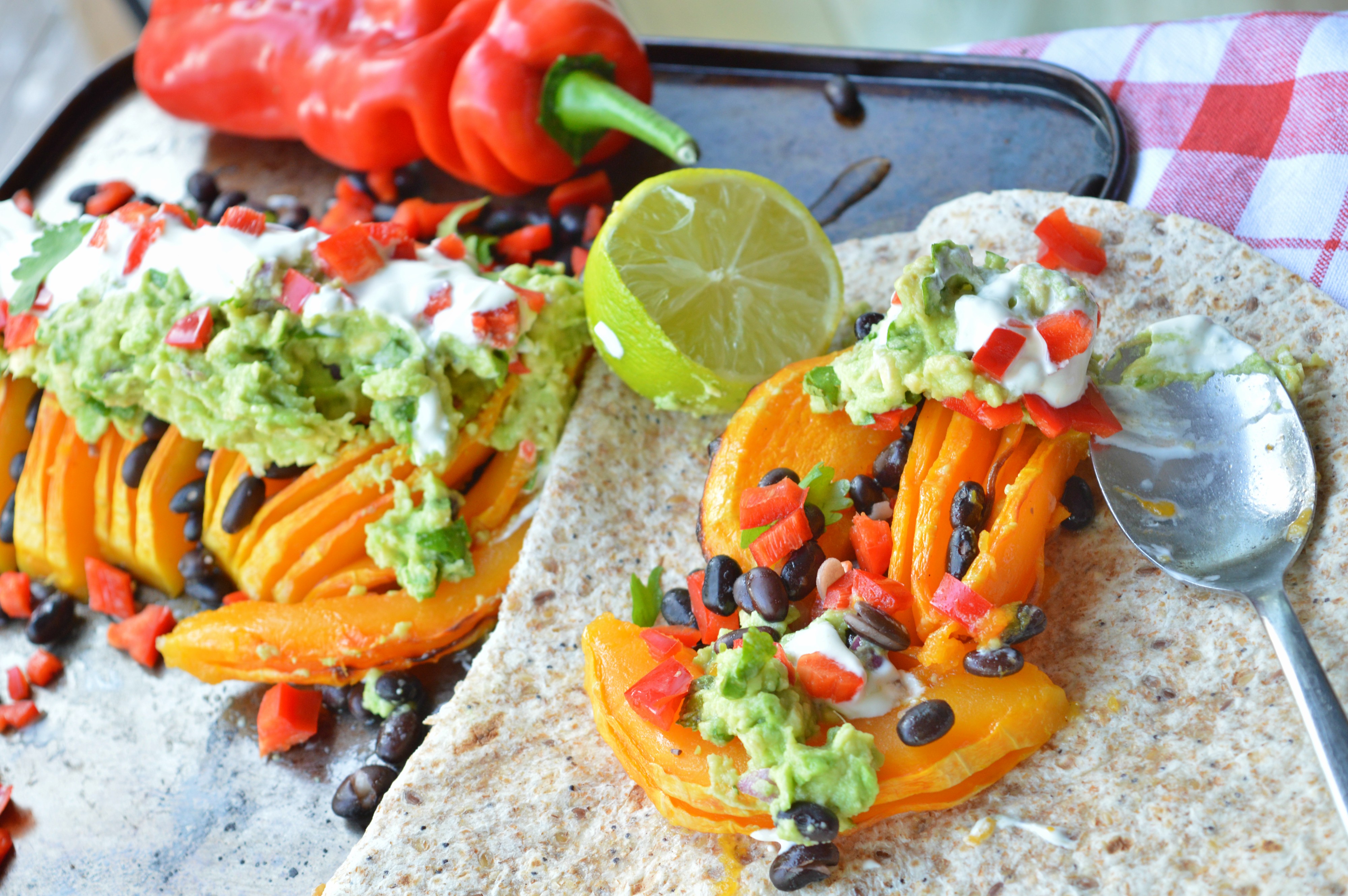 Hasselback Butternut Squash Mexican Style
