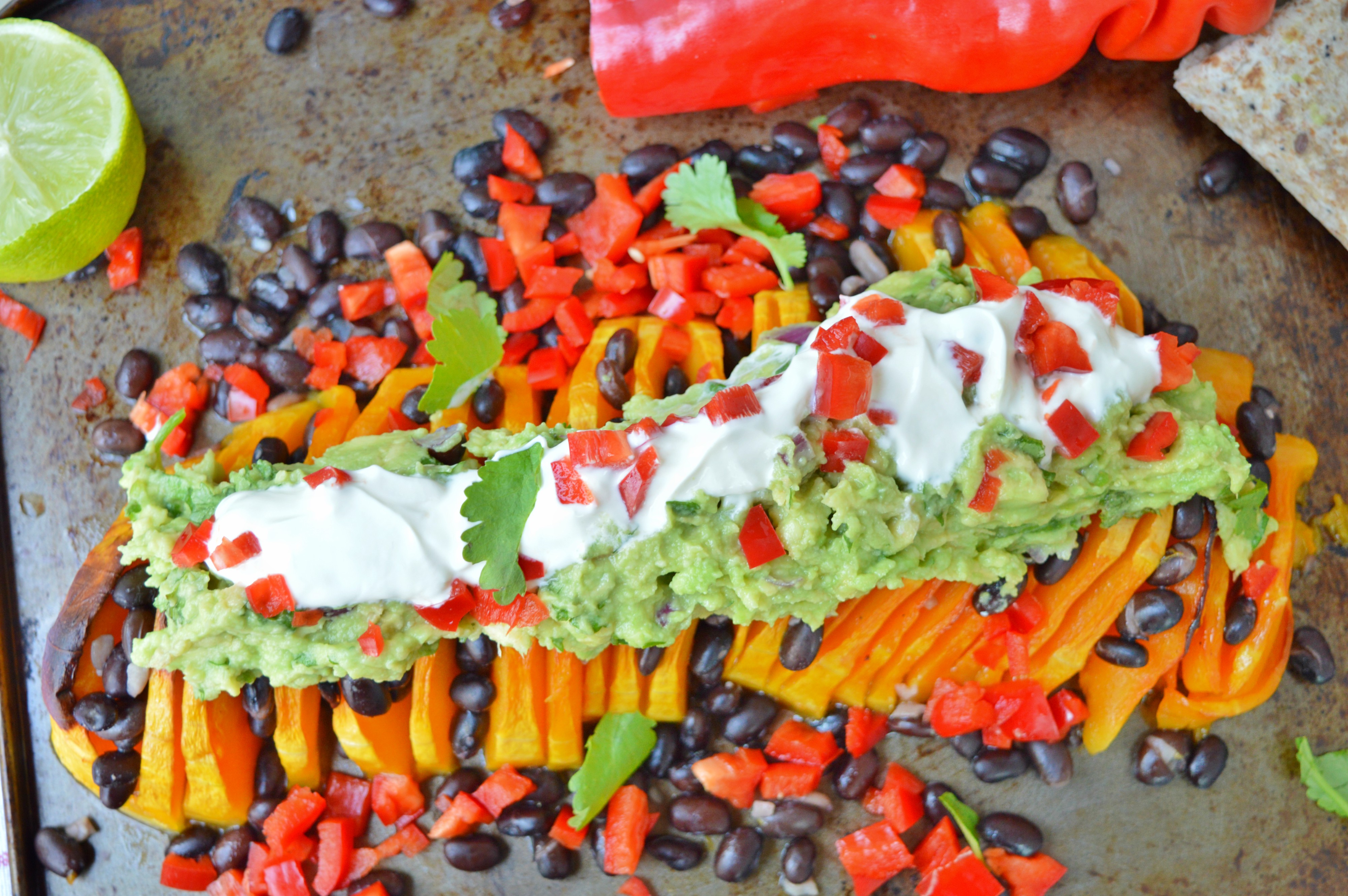 Hasselback Butternut Squash Mexican Style