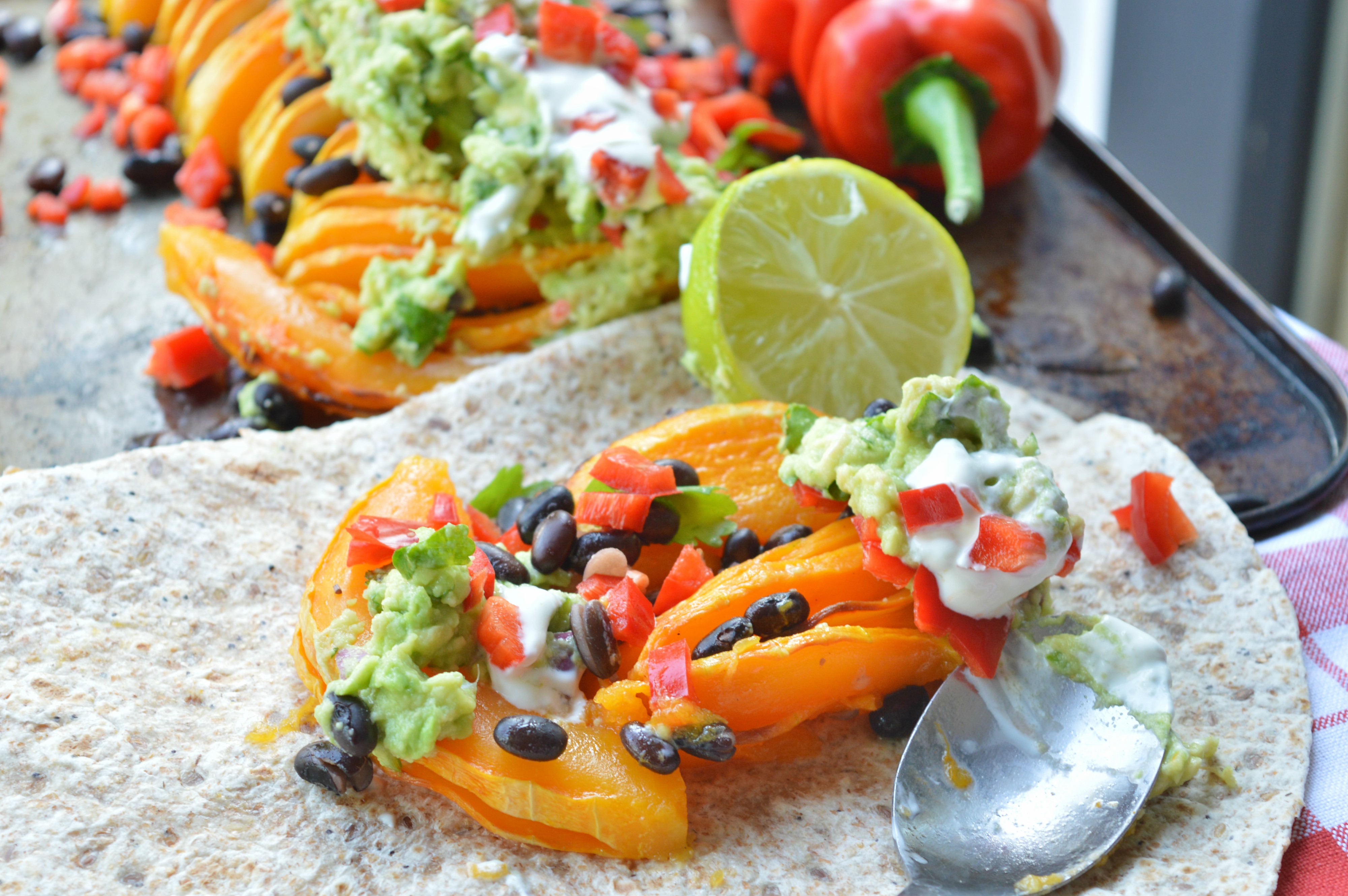 Hasselback Butternut Squash Mexican Style