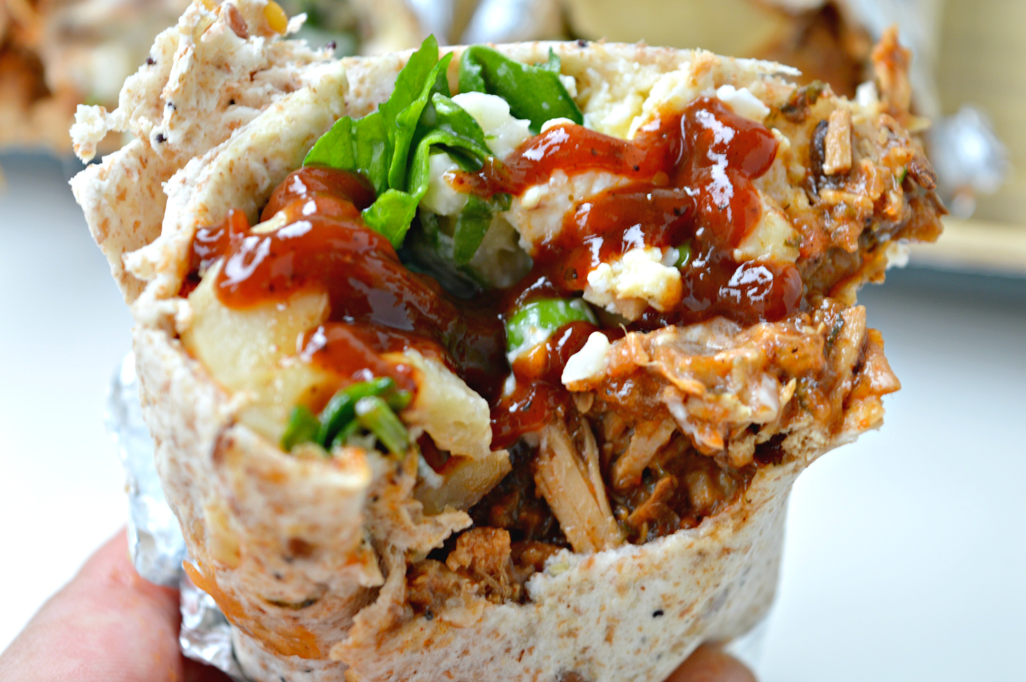 Pulled Pork Breakfast Wraps