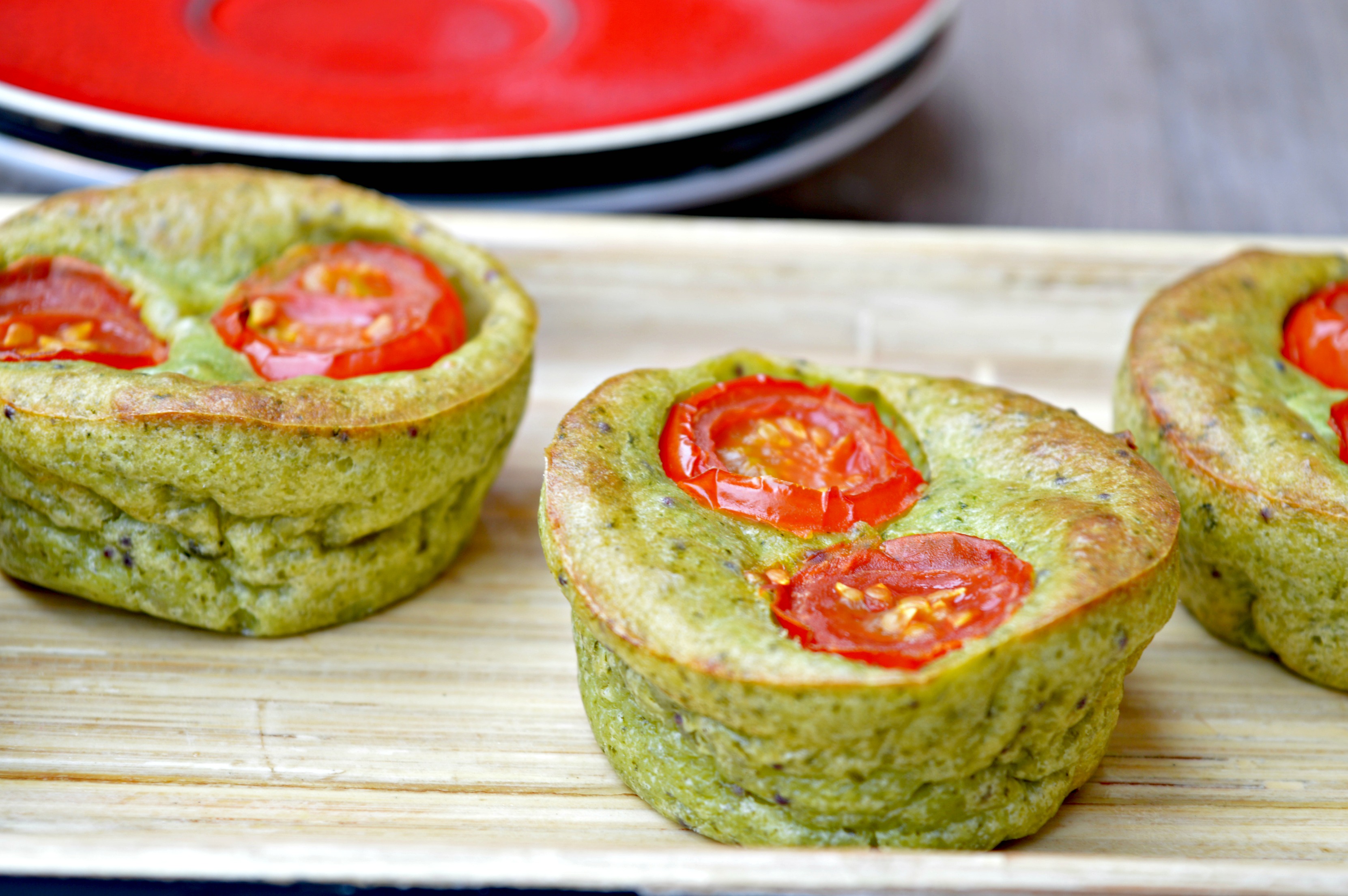 Cream Cheese & Cherry Tomato Spinach Muffins