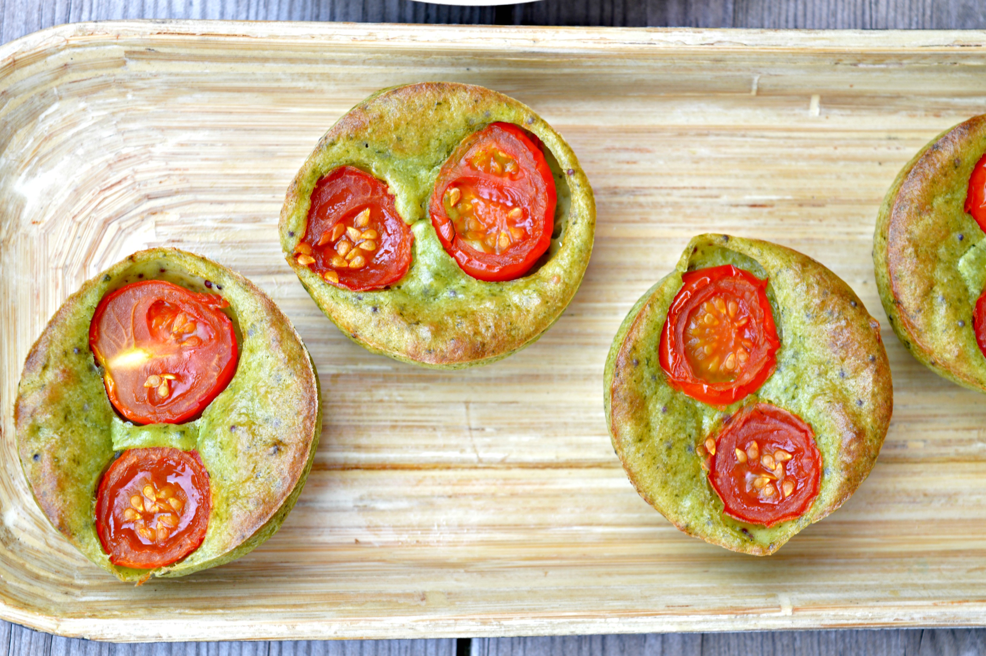 Cheery Tomato & Cream Cheese Spinach Muffins