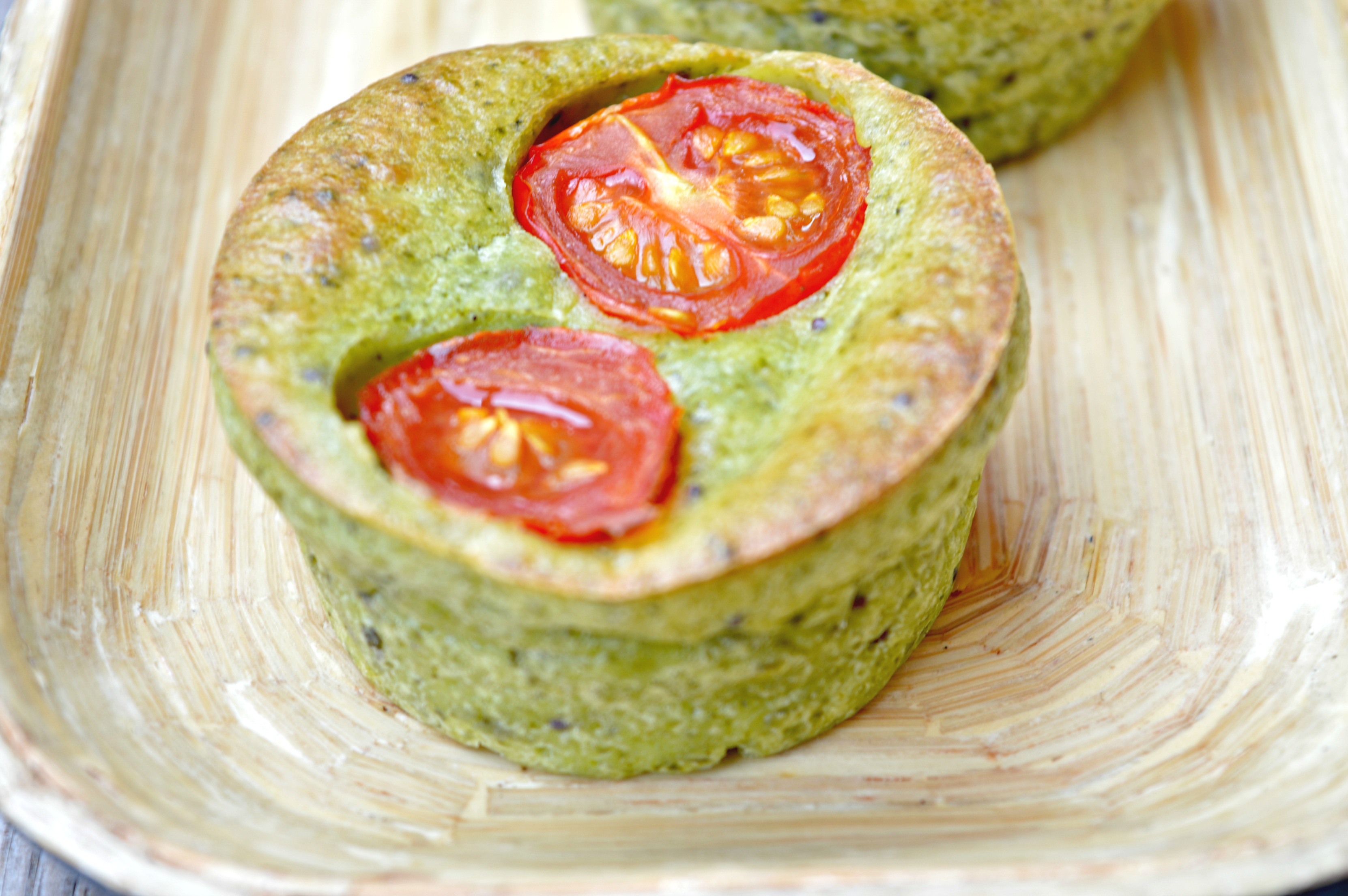 Cream Cheese & Cherry Tomato Spinach Muffins