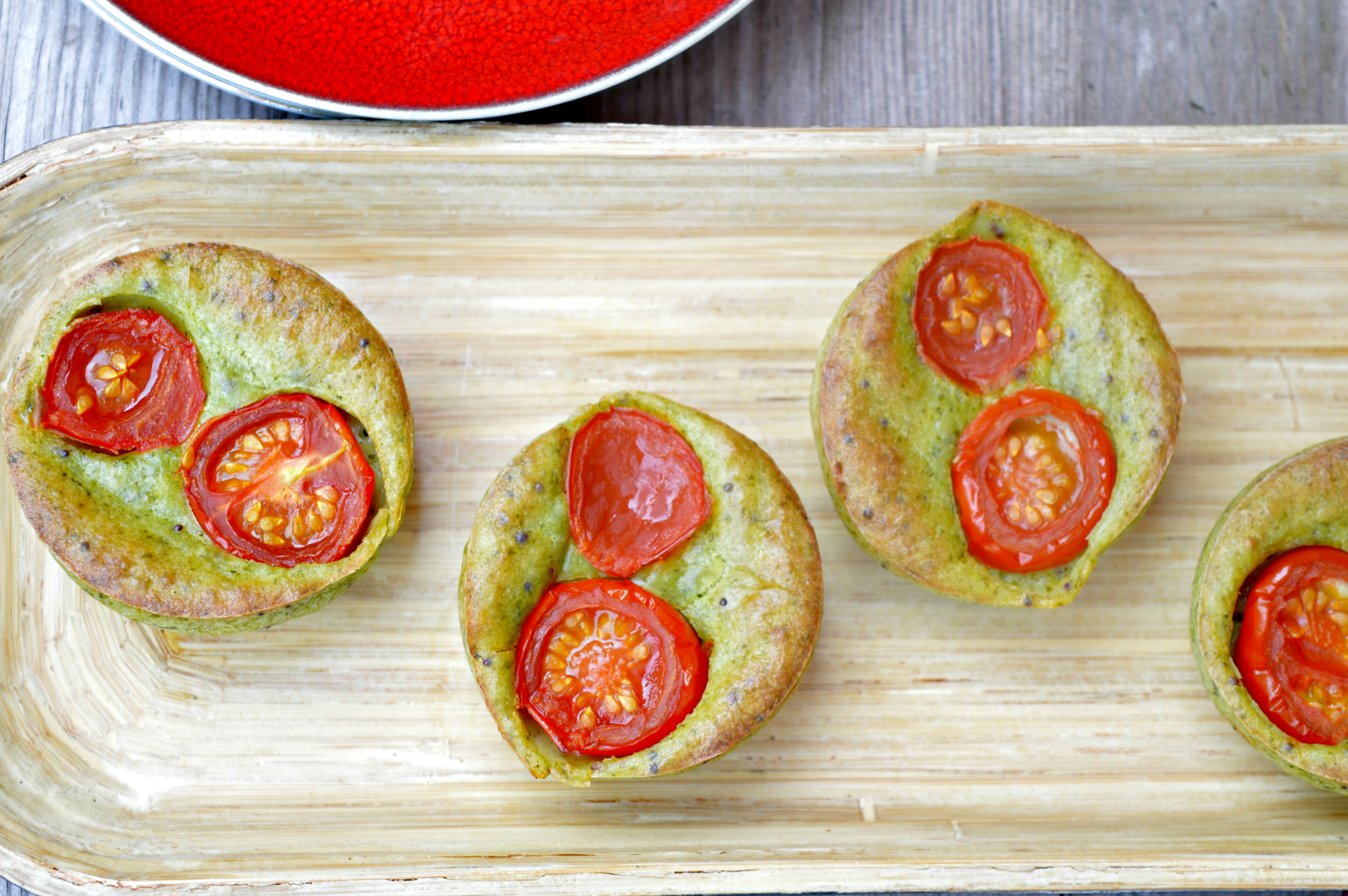 Cherry Tomato & Cream Cheese Spinach Muffins