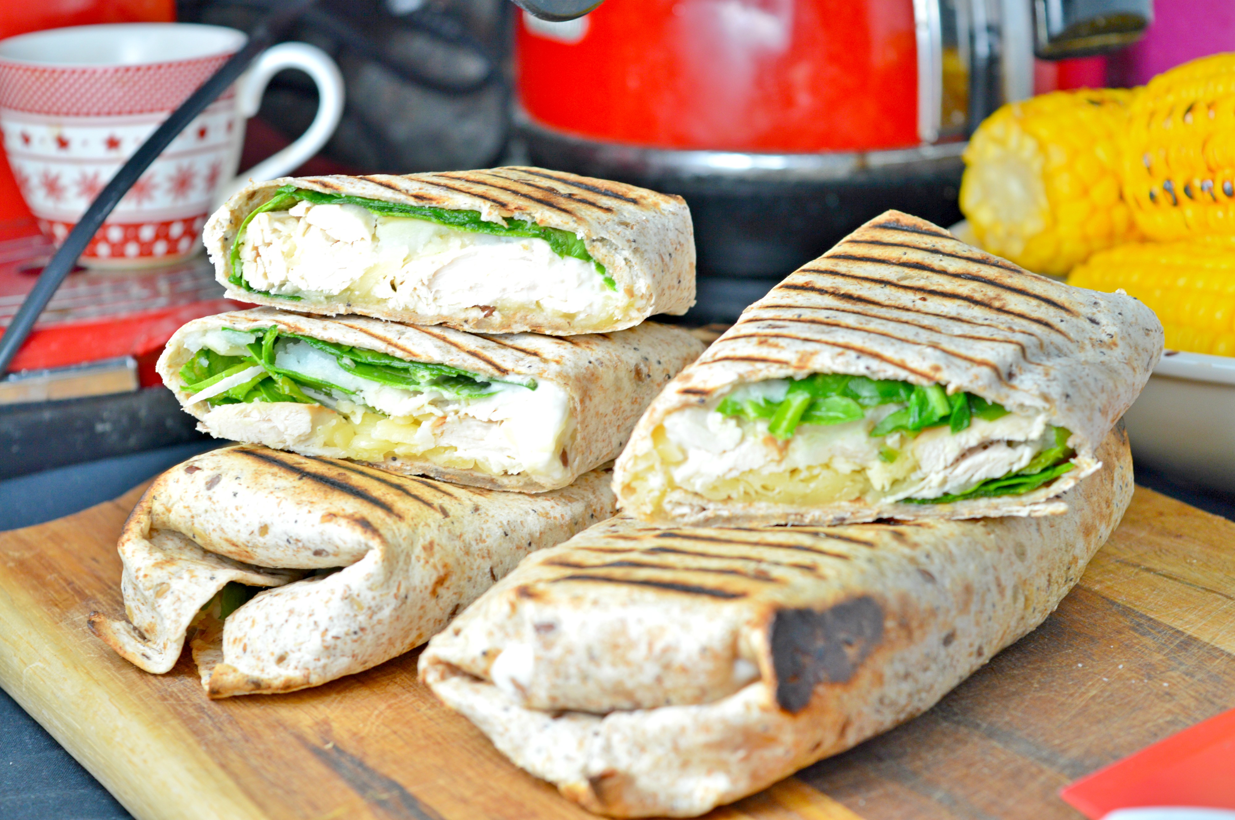 Grilled Cheese & Chicken Wraps