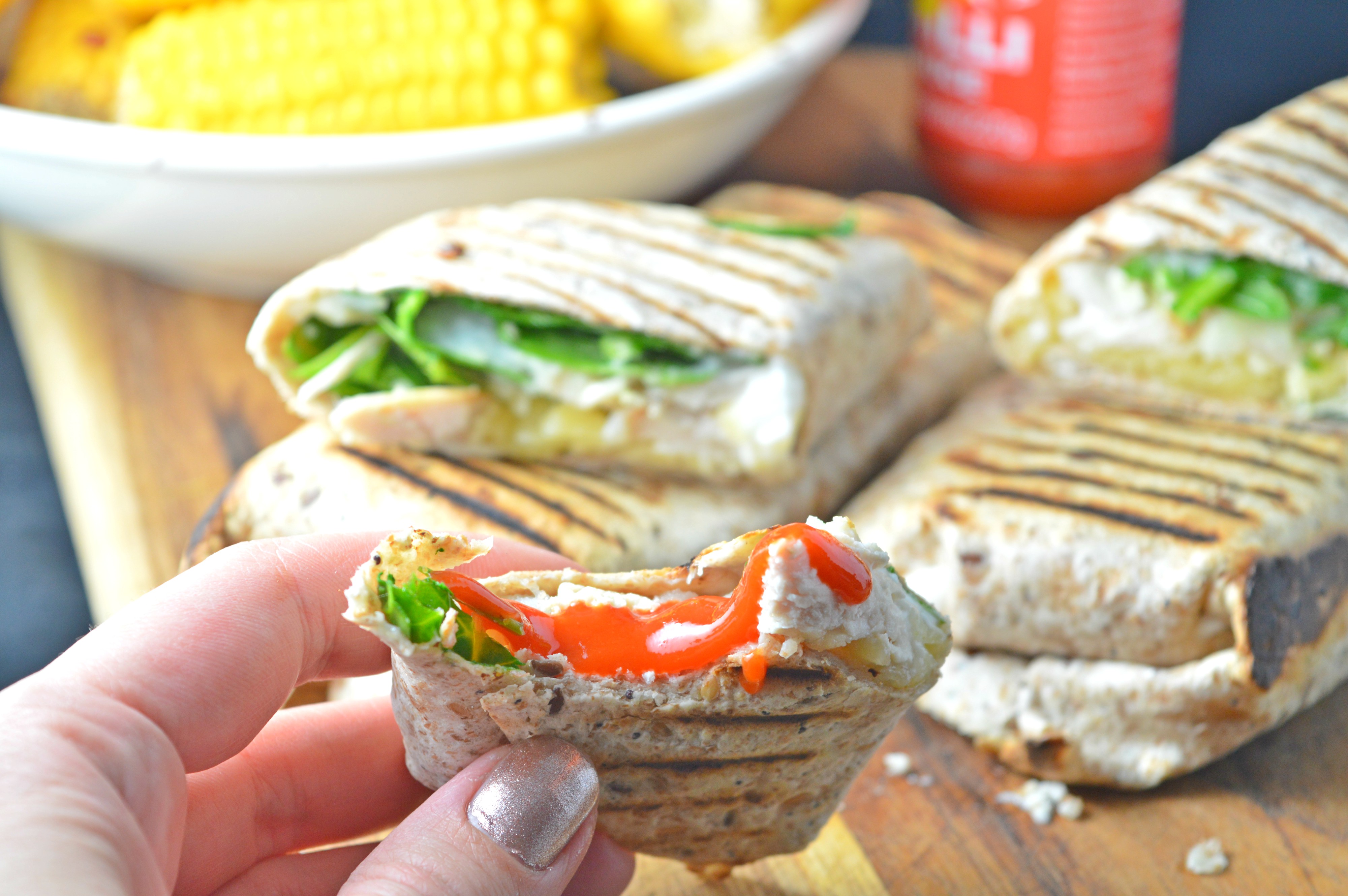 Grilled Cheese & Chicken Wraps