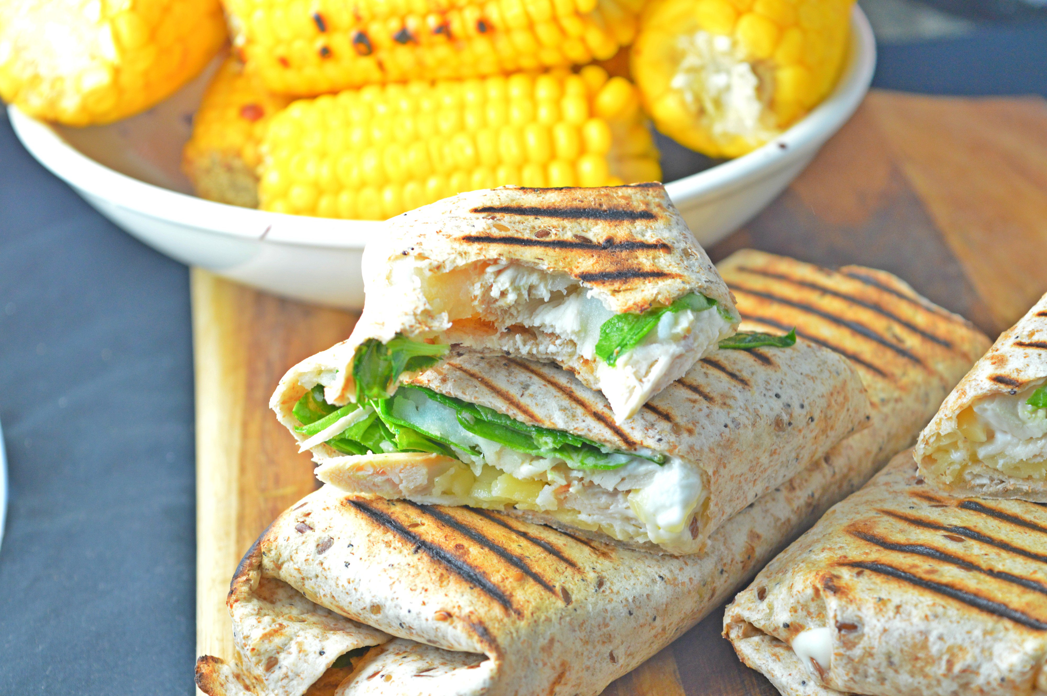 Grilled Cheese & Chicken Wraps