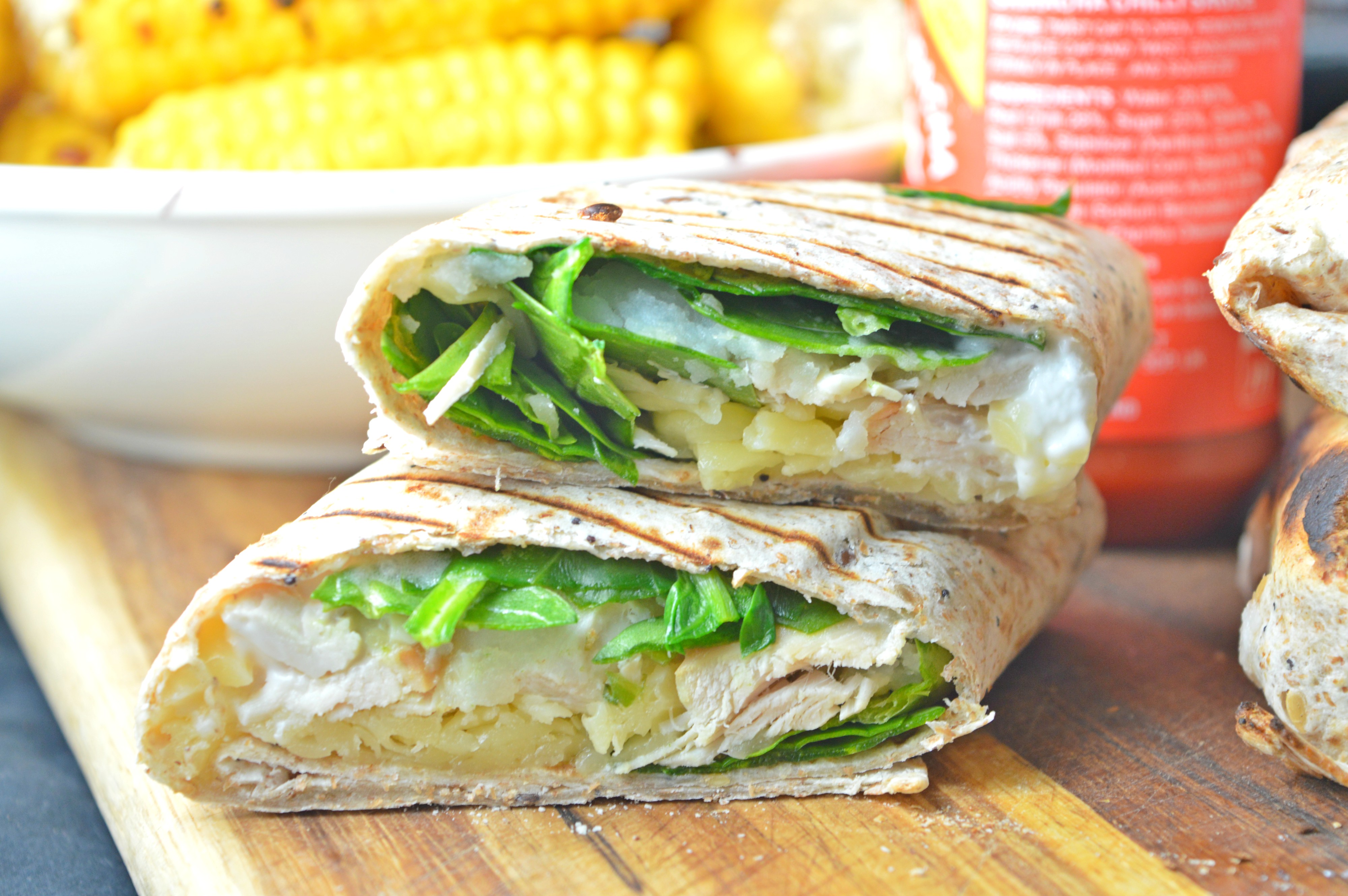 Grilled Cheese & Chicken Wraps