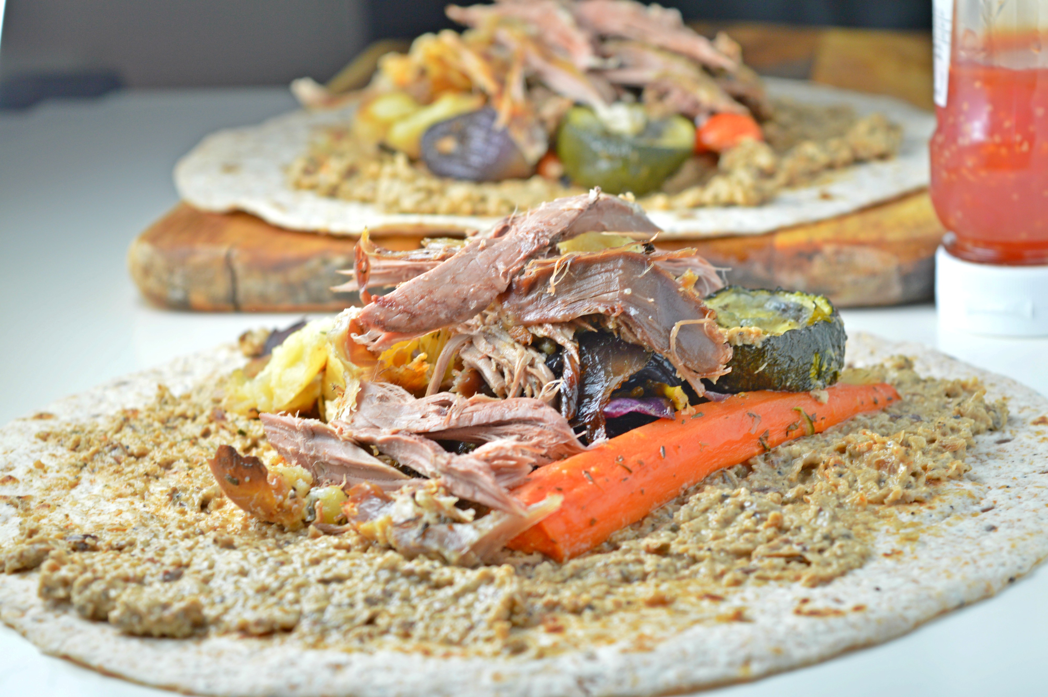 Leftover Lamb & Roasted Vegetables Wraps