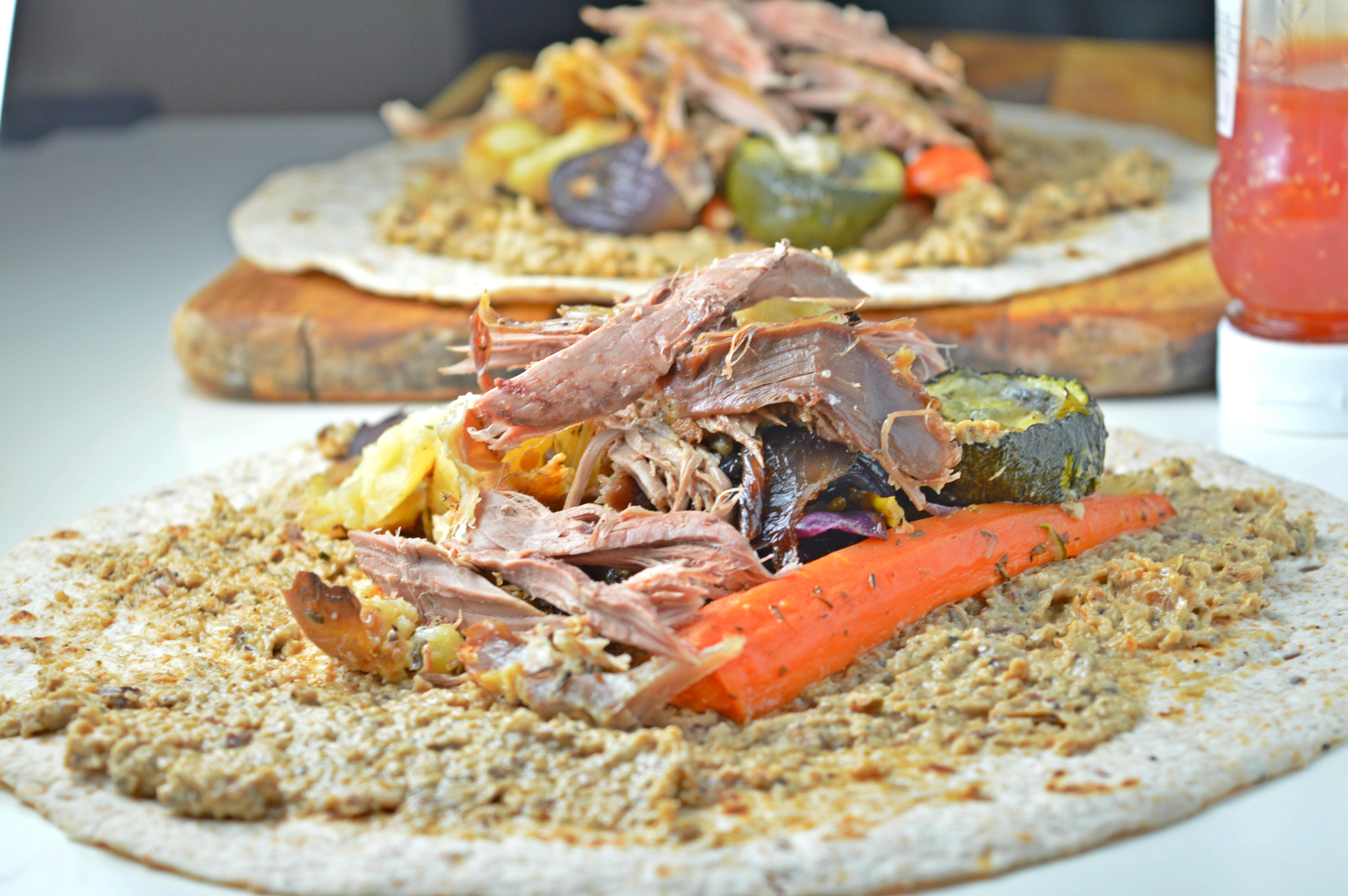 Leftover Lamb & Roasted Vegetables Wraps