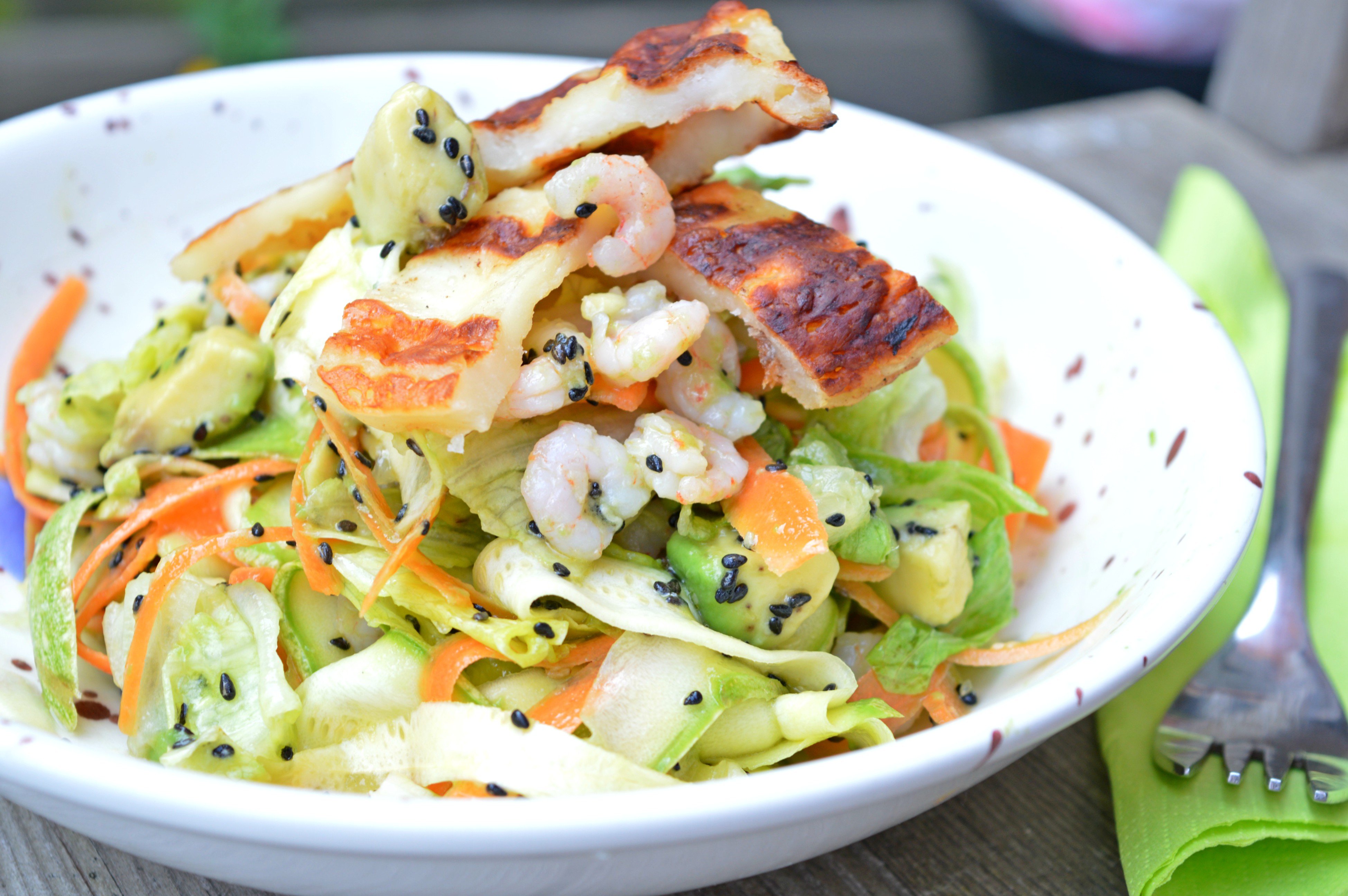 Grilled Halloumi & Shrimp Salad