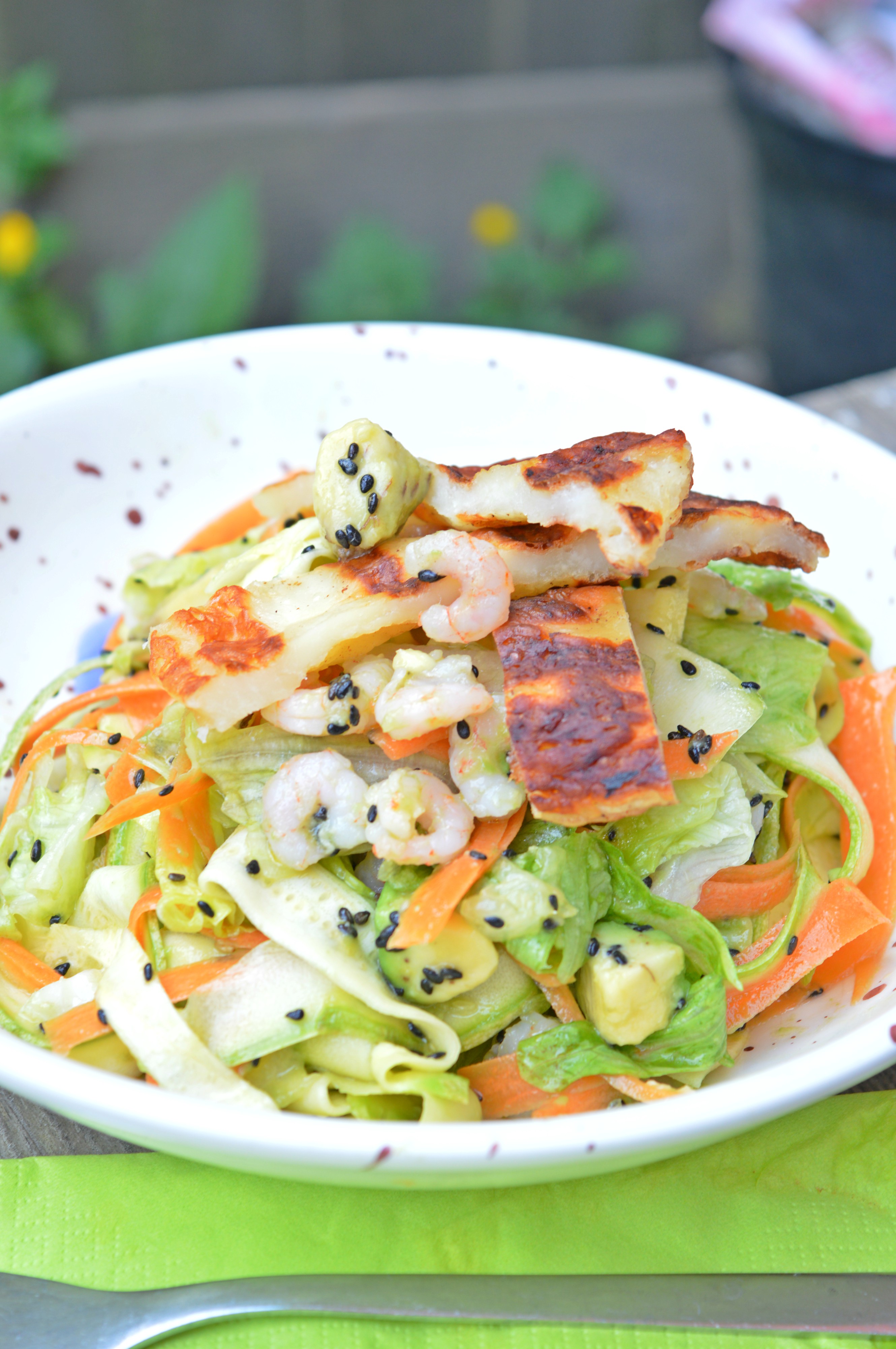 Grilled Halloumi & Shrimp Salad