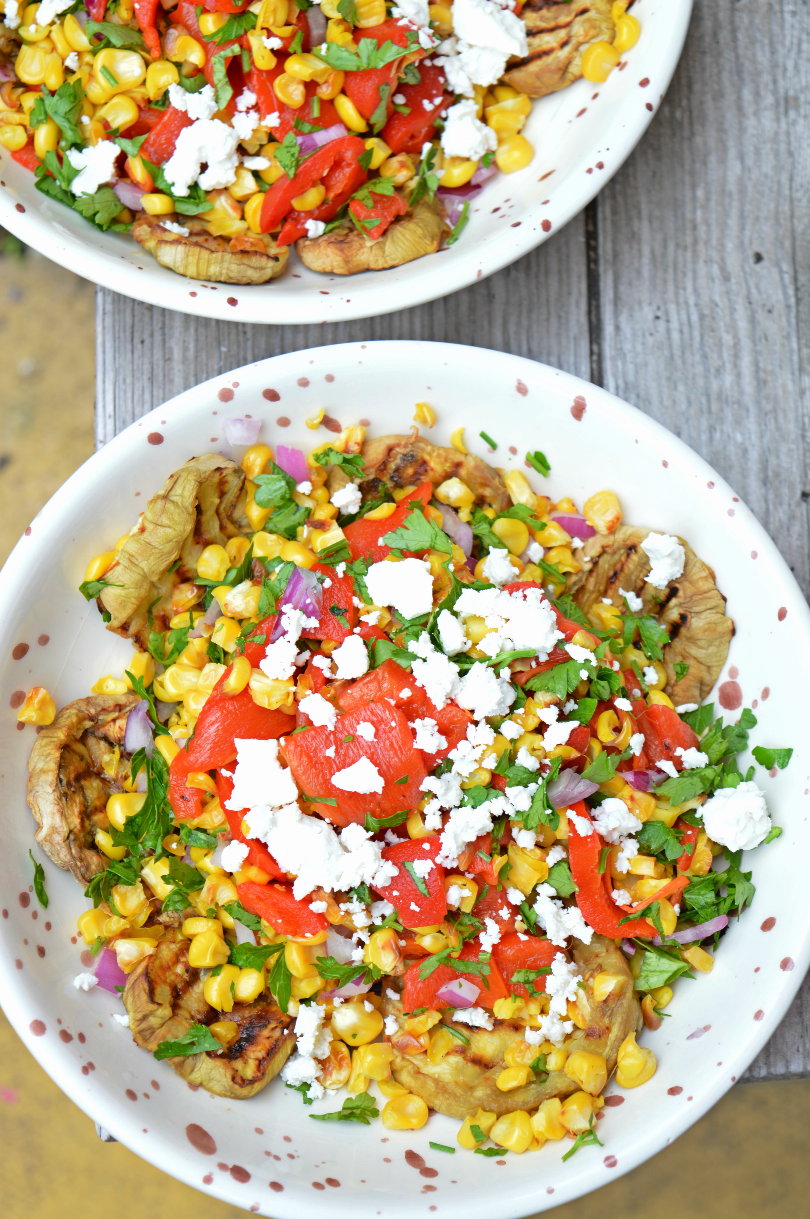 Meatless Monday: Grilled Eggplant & Corn Salad