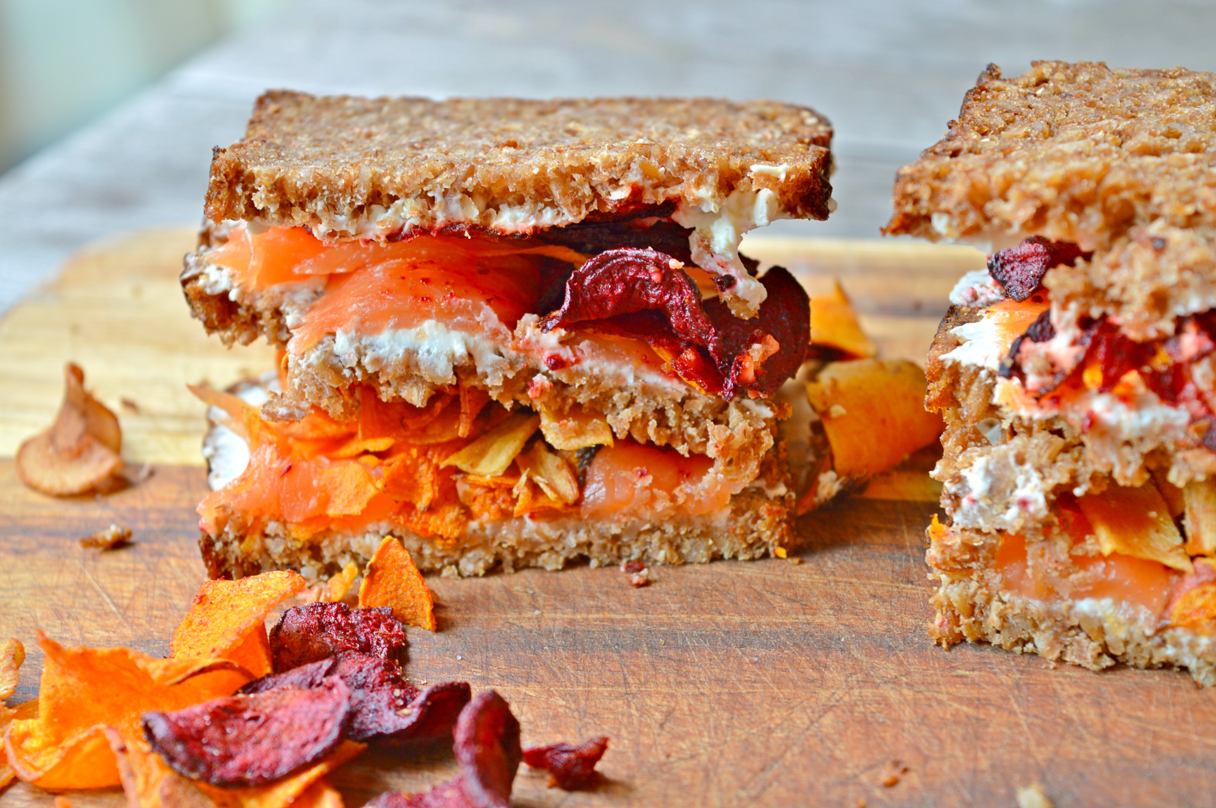 Smoked Salmon & Vegetable Crisps Sandwich