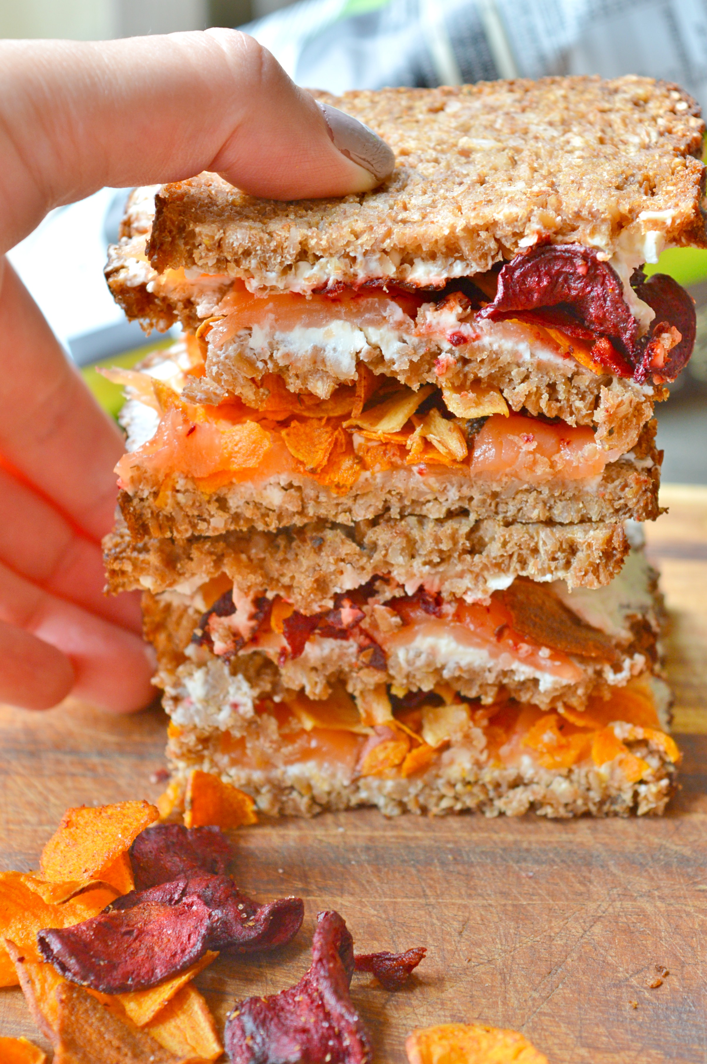 Smoked Salmon & Vegetable Crisps Sandwich