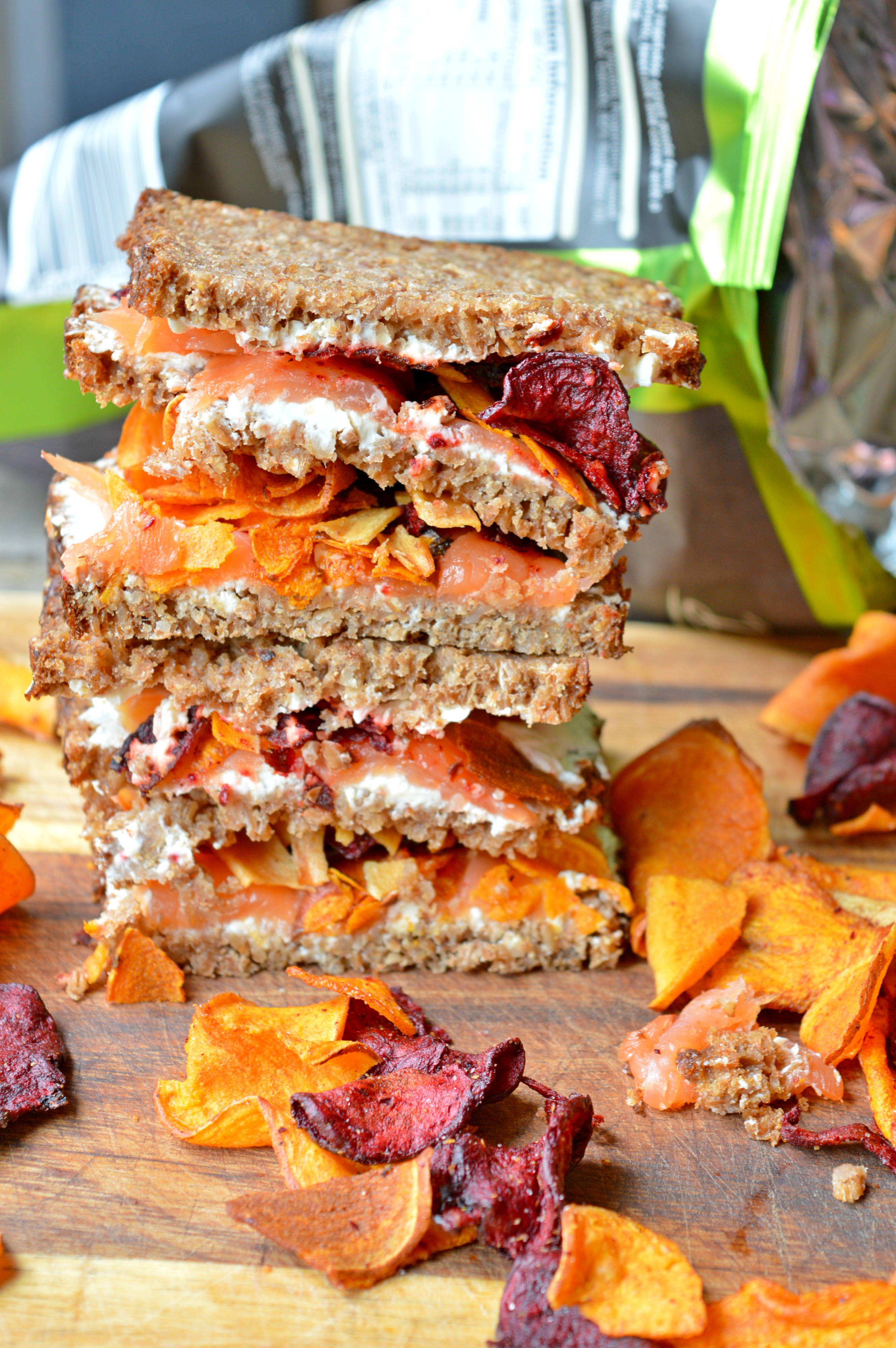 Smoked Salmon & Vegetable Crisps Sandwich