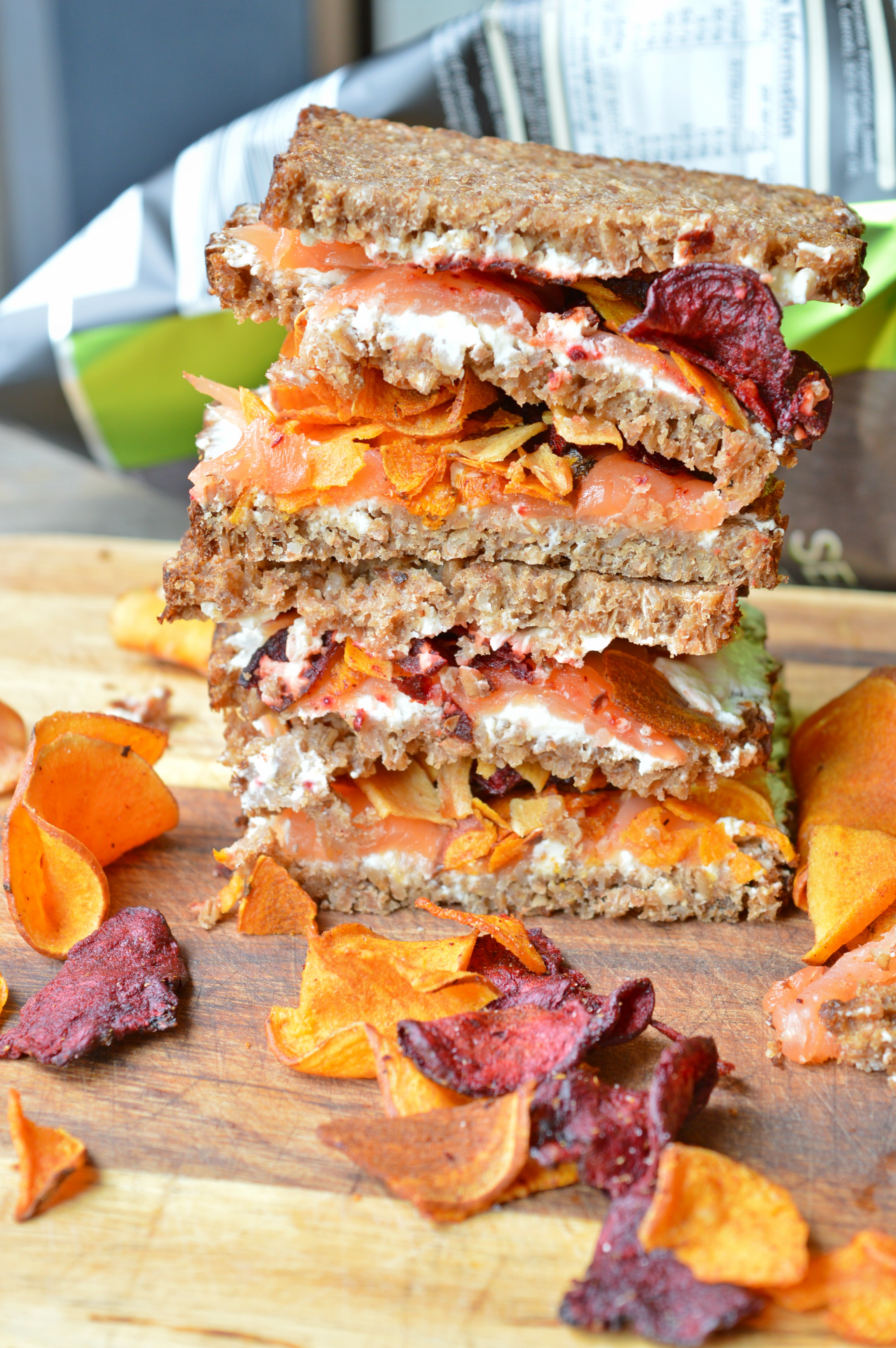 Smoked Salmon & Vegetable Crisps Sandwich