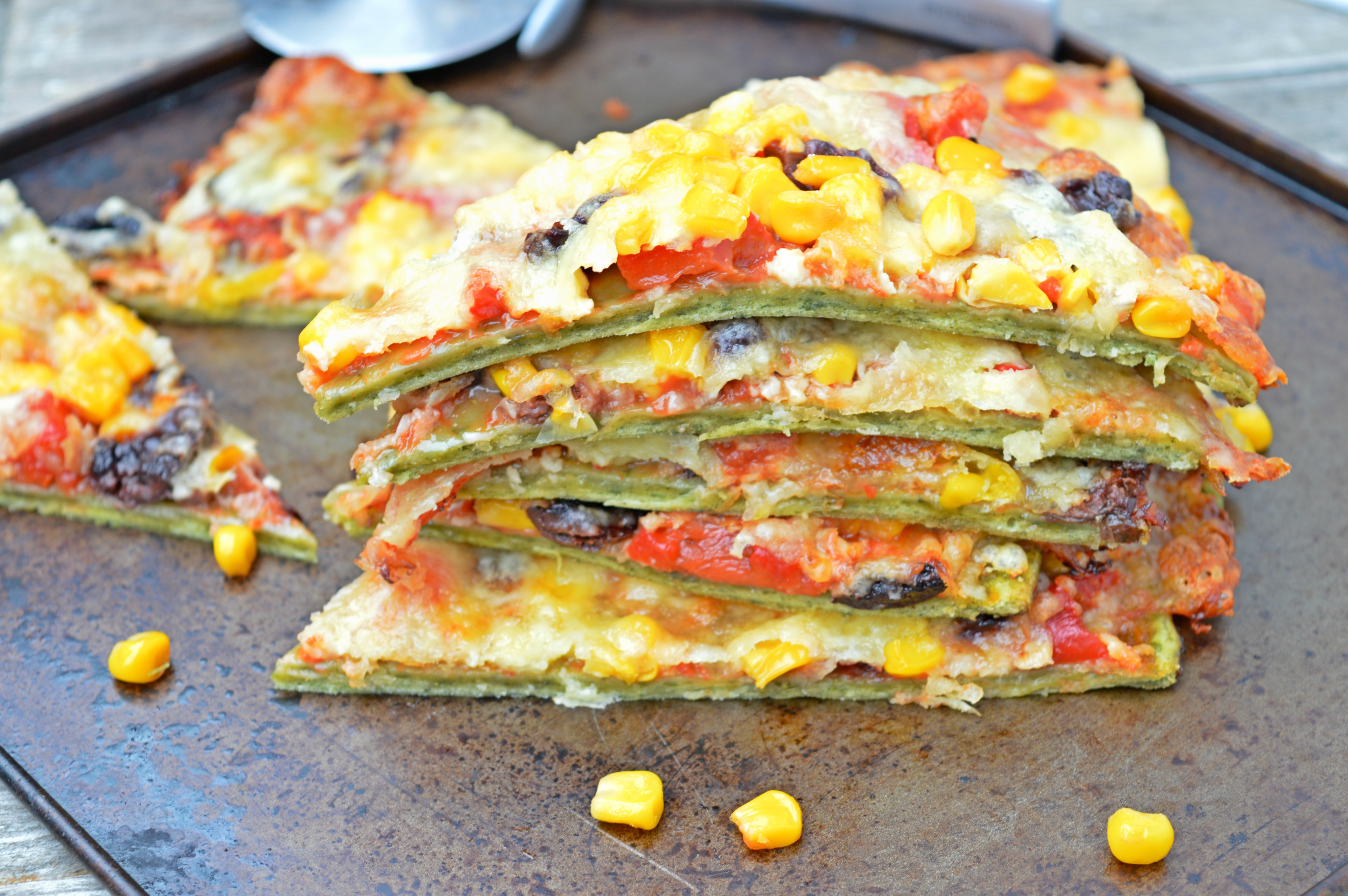 Spinach Crust Veggie Pizza